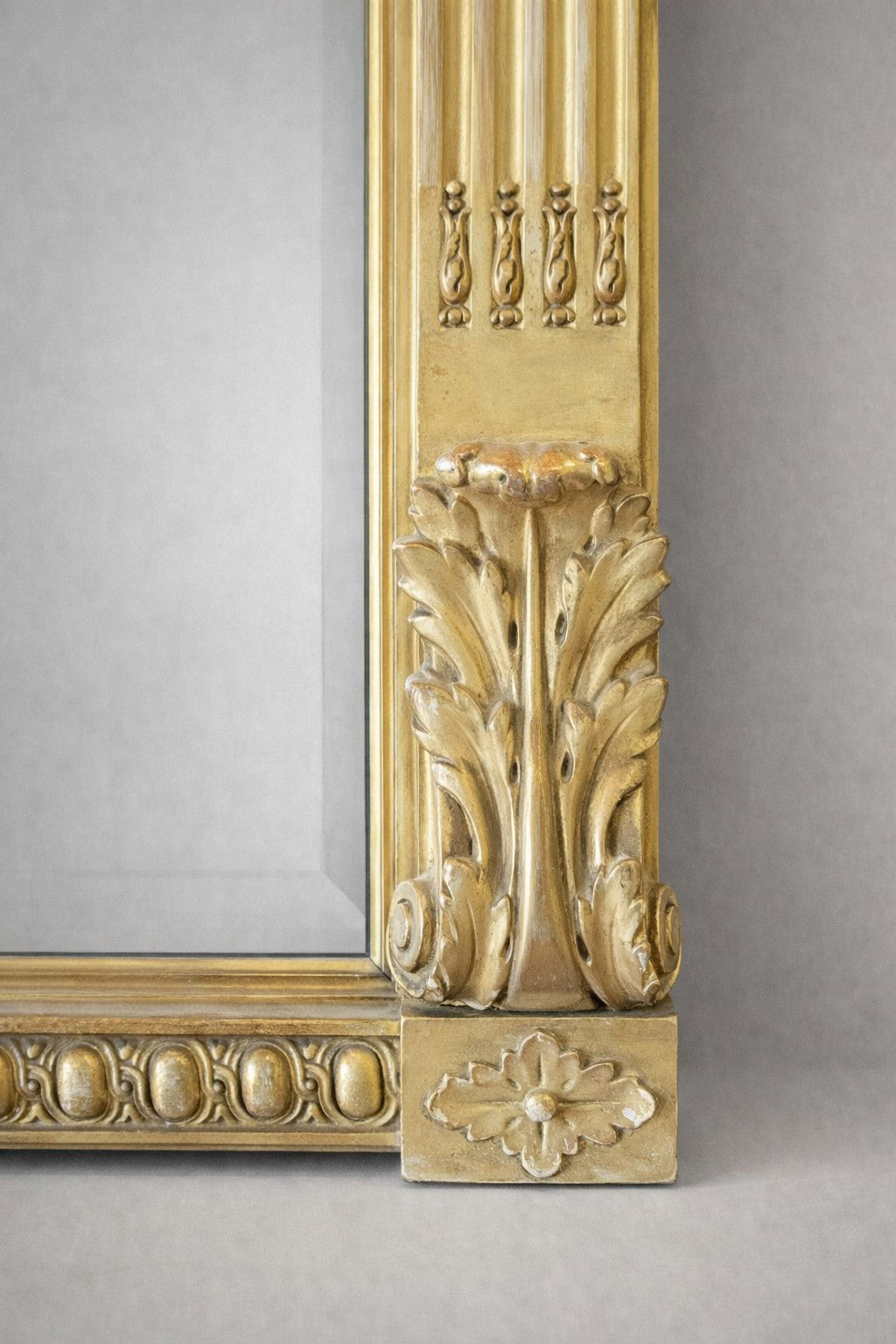 Mid-19th Century French Louis XVI Giltwood Trumeau Mirror with Original Painting, circa 1850