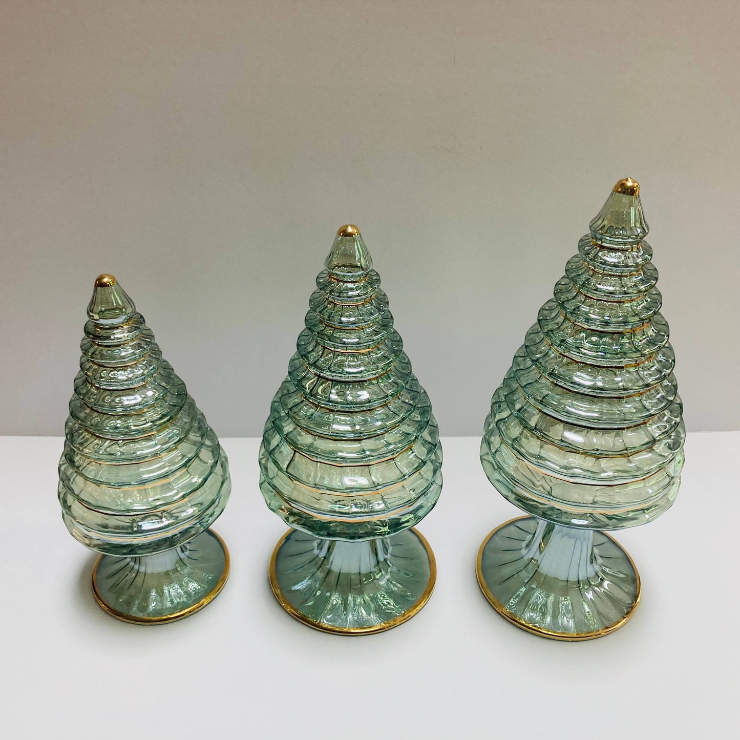 Blown Glass Tabletop Christmas Tree - Green Spruce