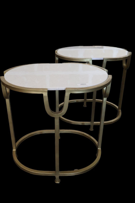 Gold and Marble Side Tables