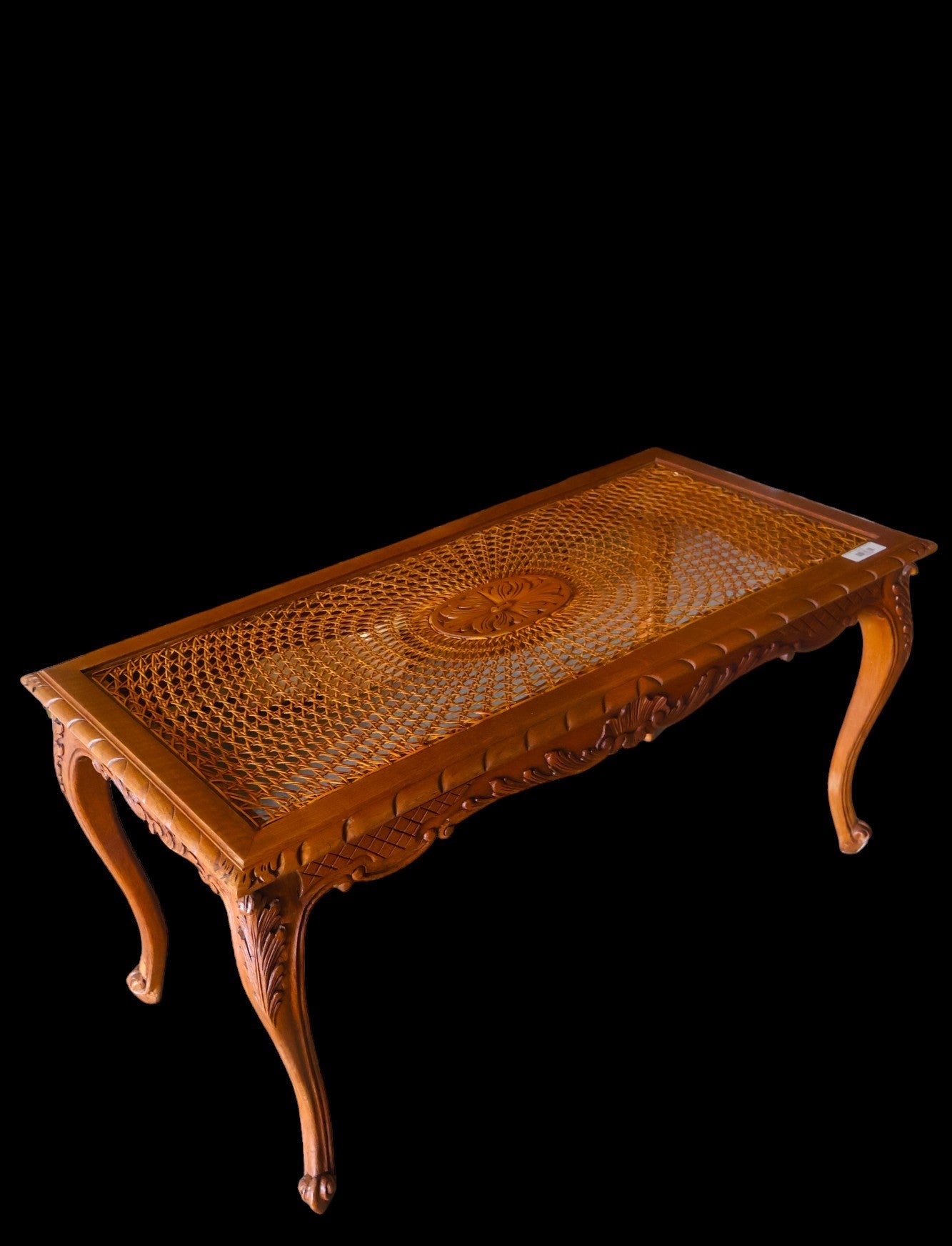 Oak Coffee Table with Glass Top