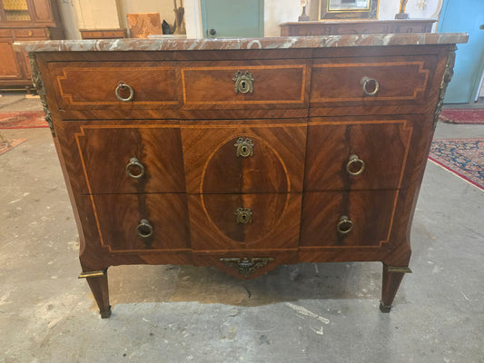 French Louis XVI–Style Marble-Top Commode/ Buffet with Ormolu, c.1920