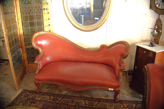 Red Leather Chase Lounge