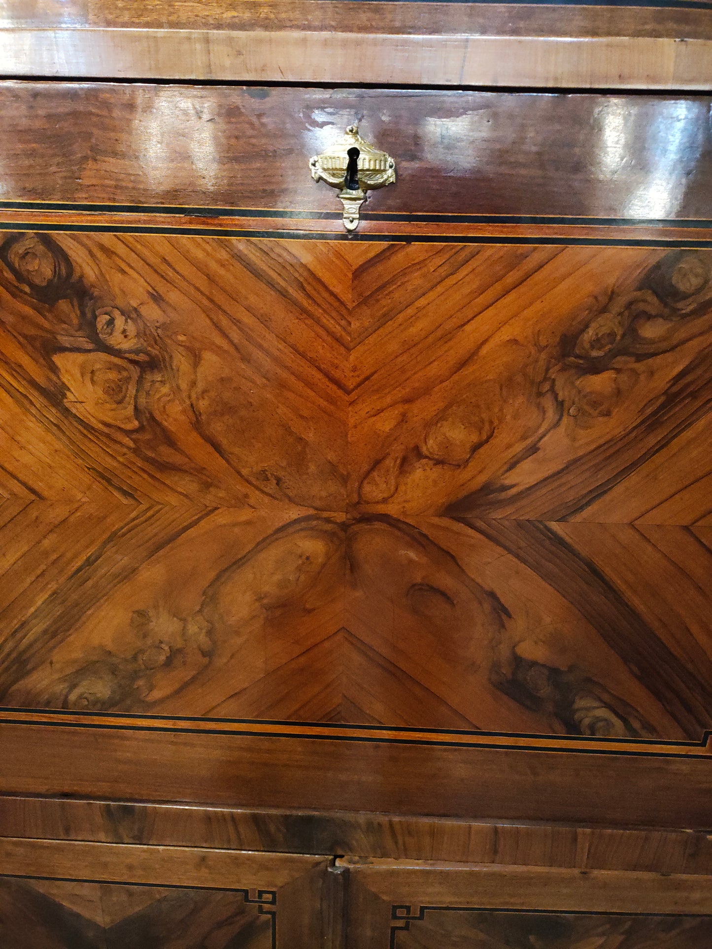 18th Century French Louis XVI Secretary Desk Converted Bar with Marble Top (c. 1780)