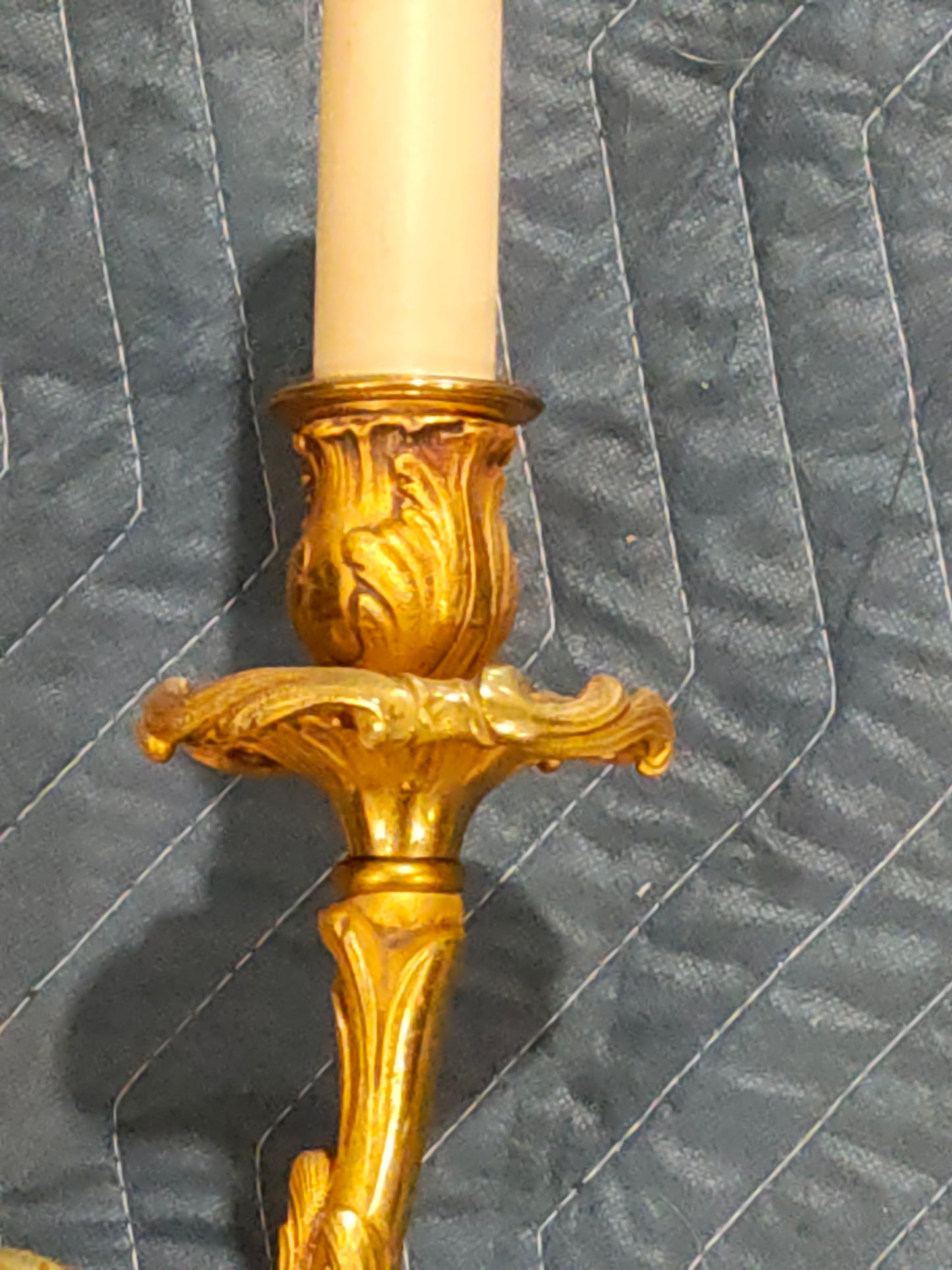 Pair of Late 19th Century French Brass Two-Arm Wall Sconces, Circa 1890