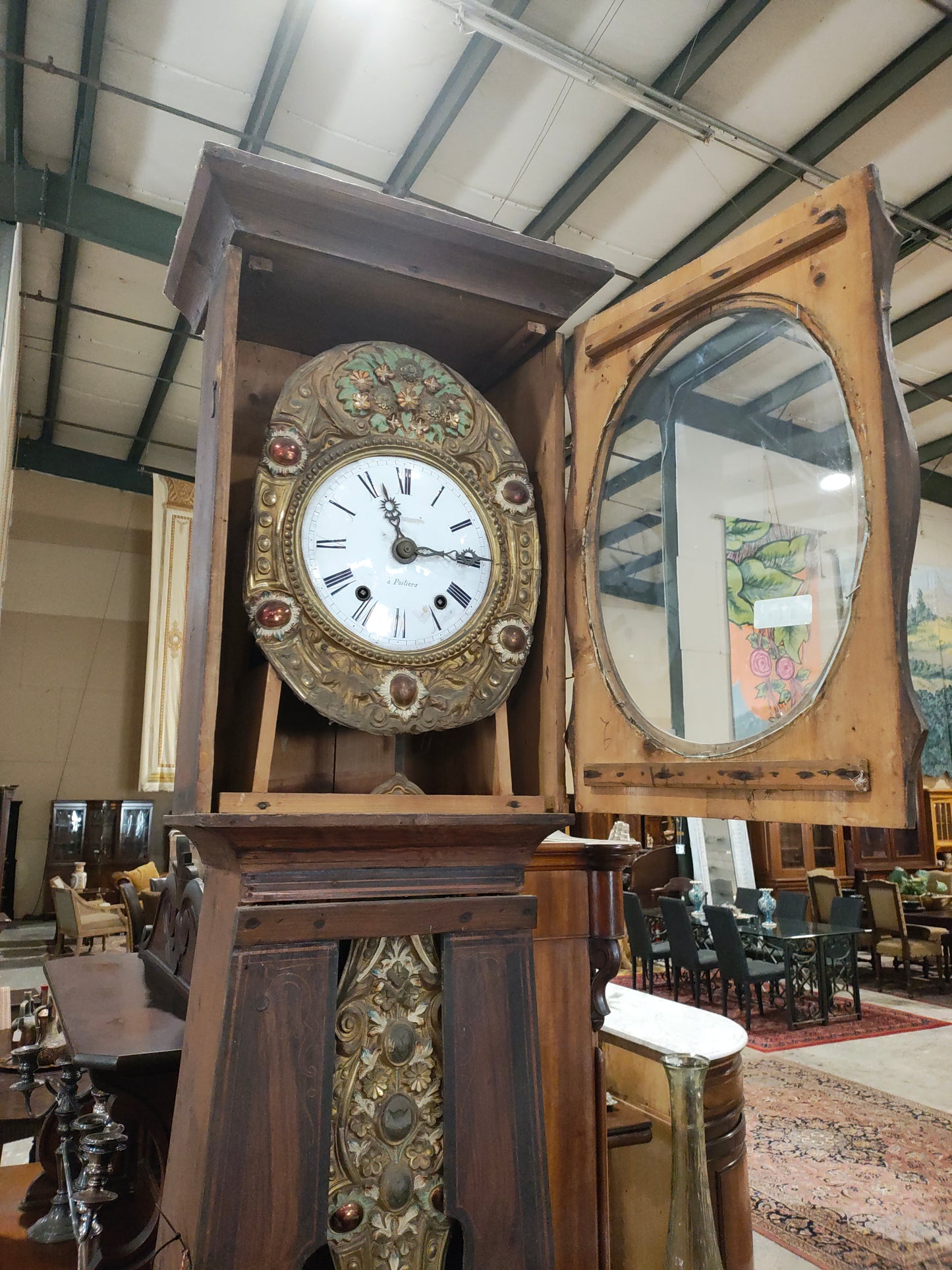 Dutch Painted Grandfather Clock