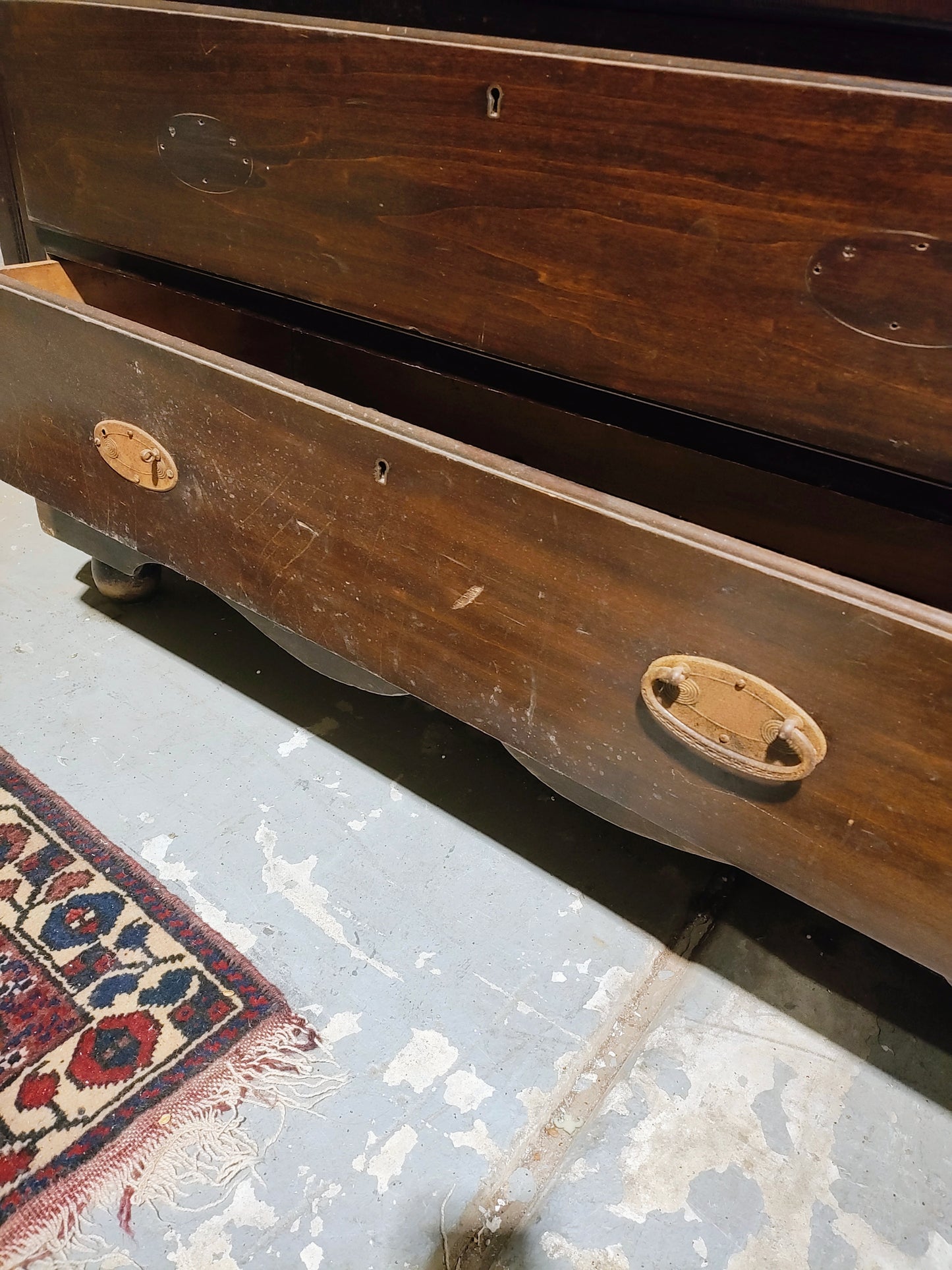 Late 1800s Victorian etched glass hutch