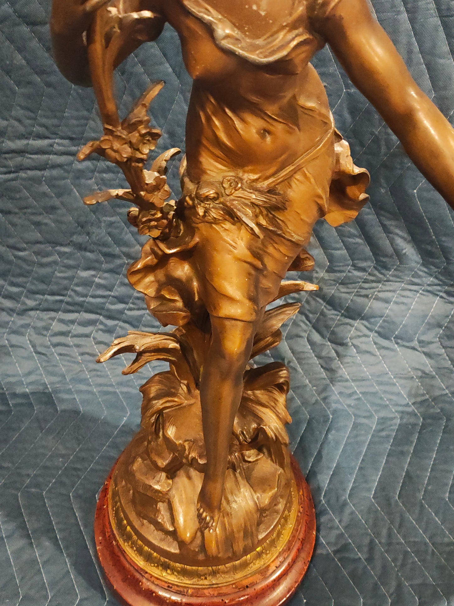 French Belle Époque Patinated Spelter Allegorical Sculpture