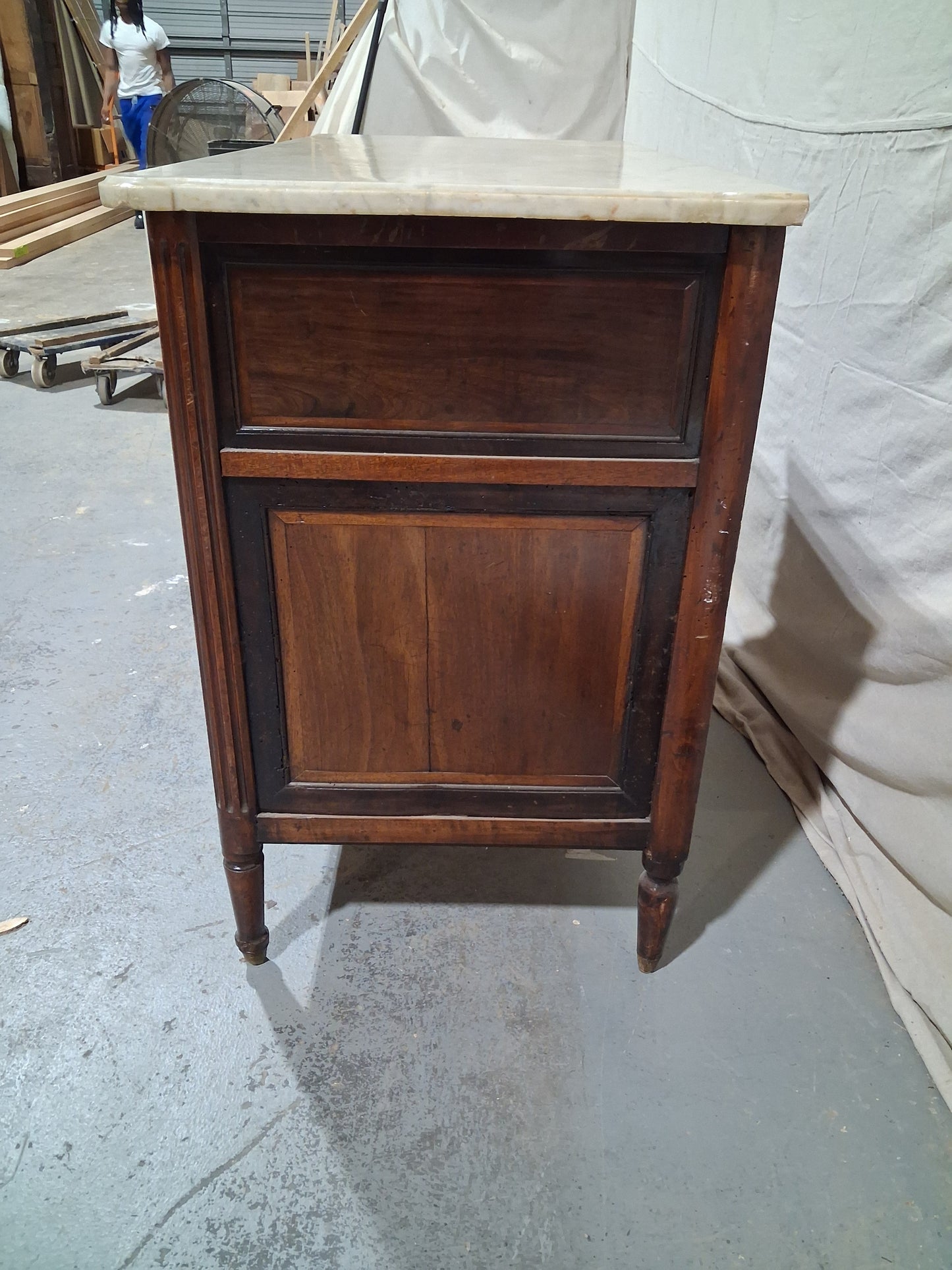 18th Century French Louis XVI Commode with Marble Top & Mourning Trim, Circa 1780