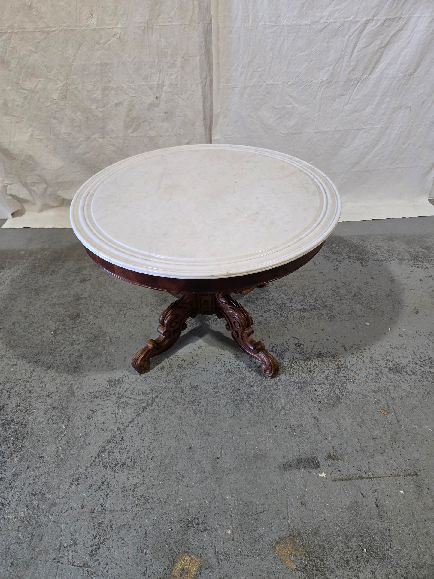 Late 1800s Louis XV Marble Top Table