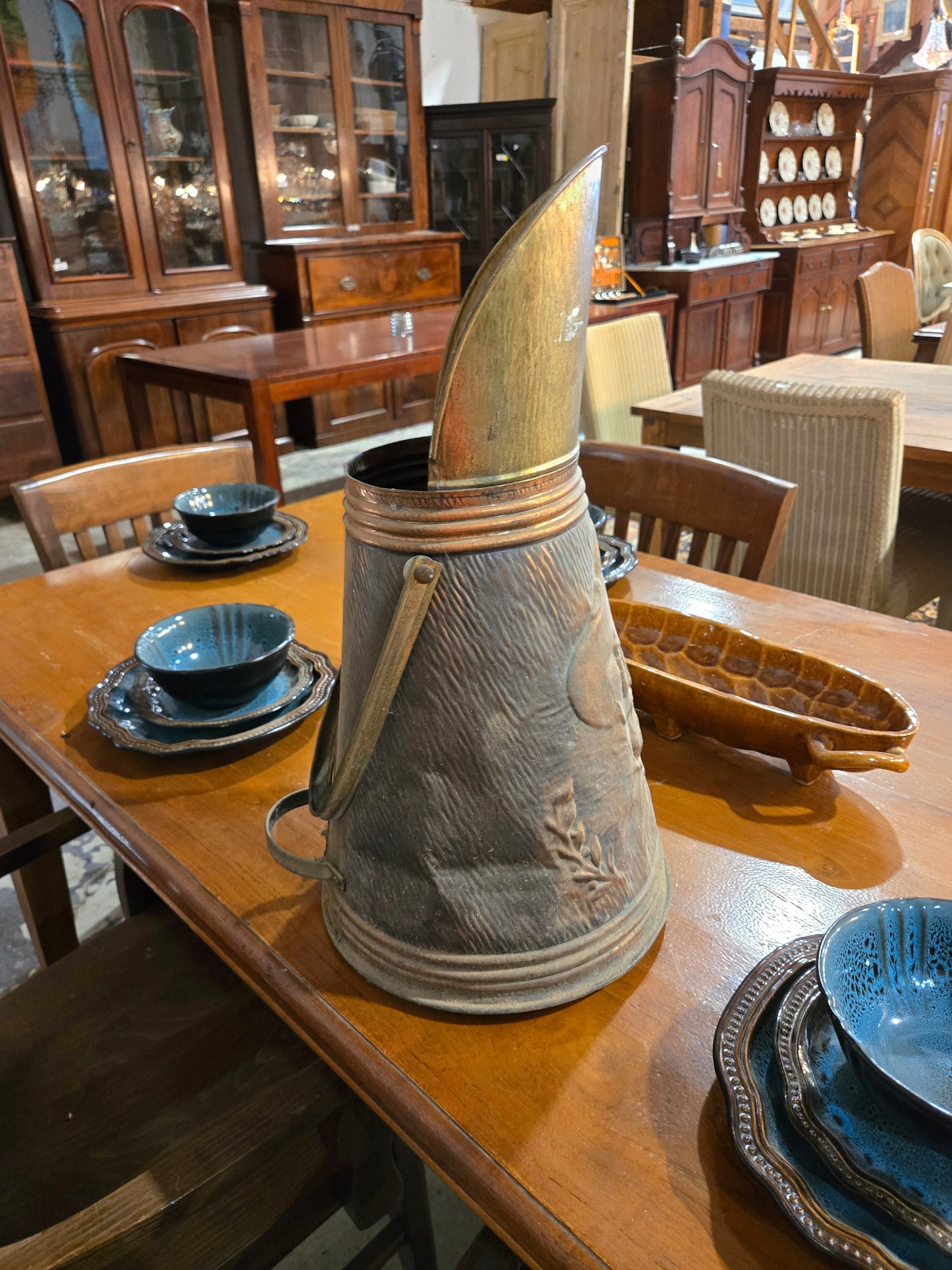 Late 1900s English copper coal holder