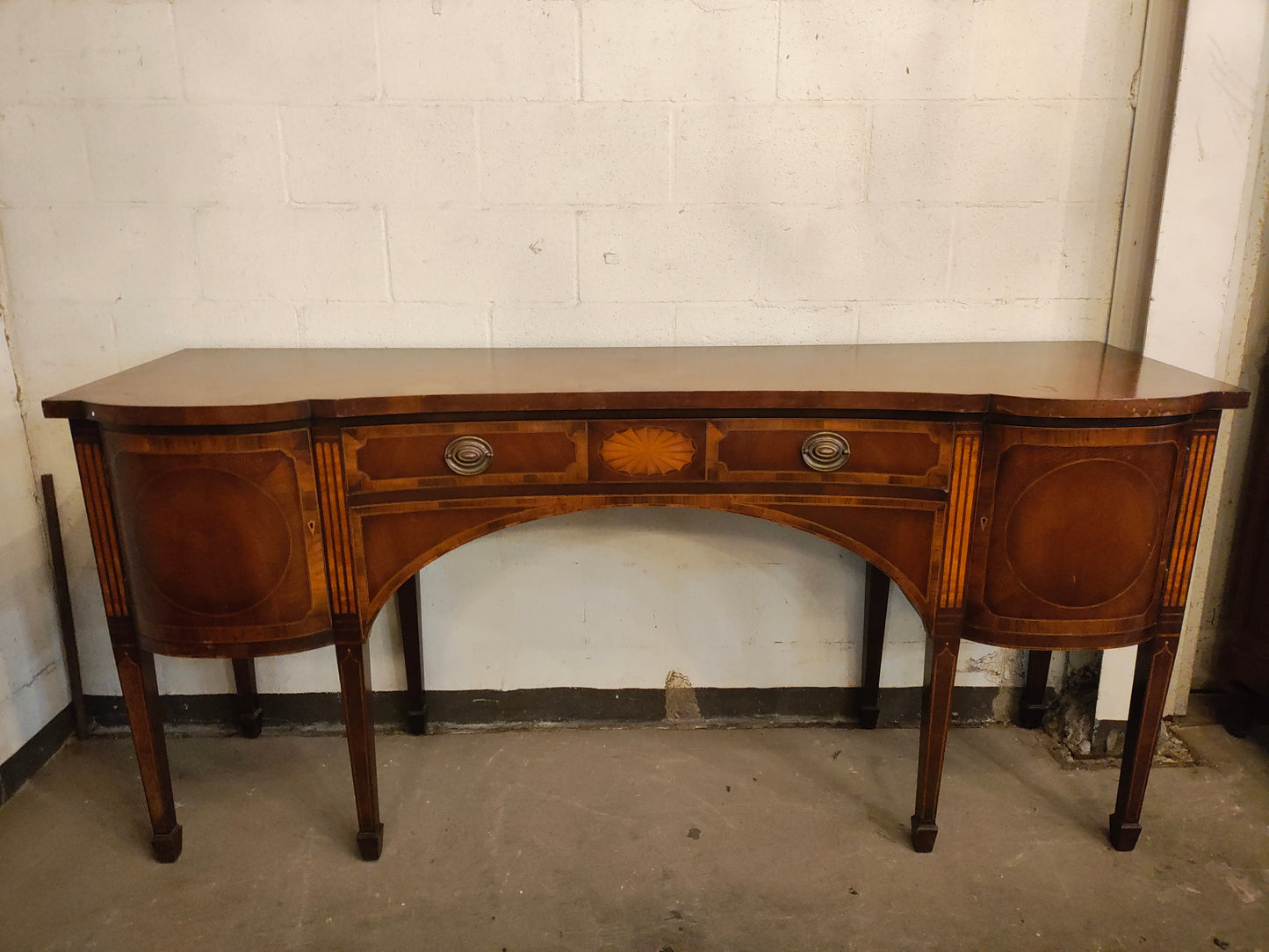 1920s French Neoclassical Mahogany Inlaid Sideboard / Console