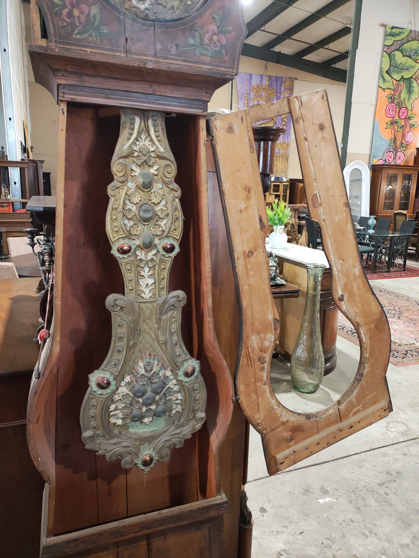 Dutch Painted Grandfather Clock