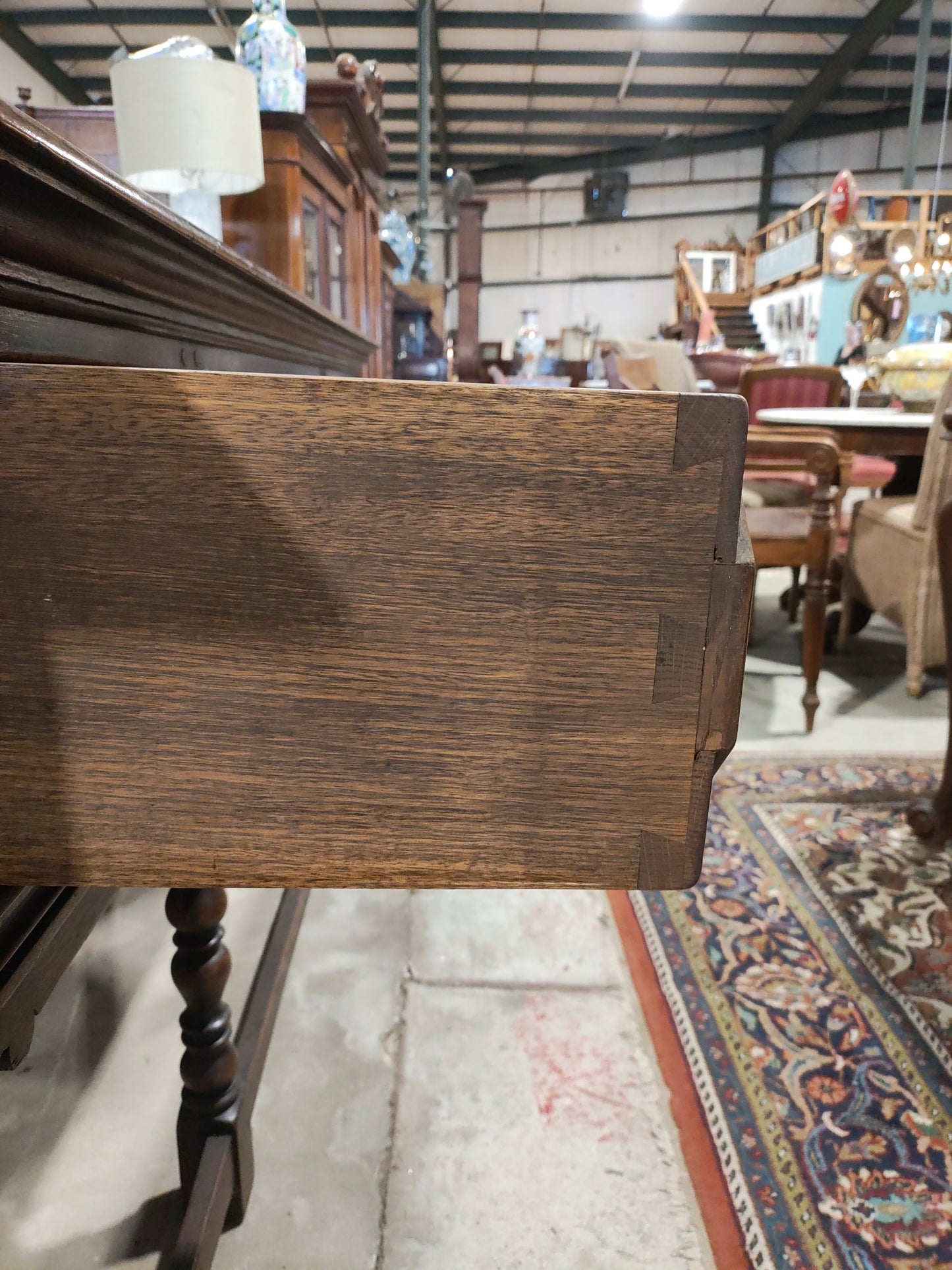 Early 20th Century Jacobean Revival Oak Server Console