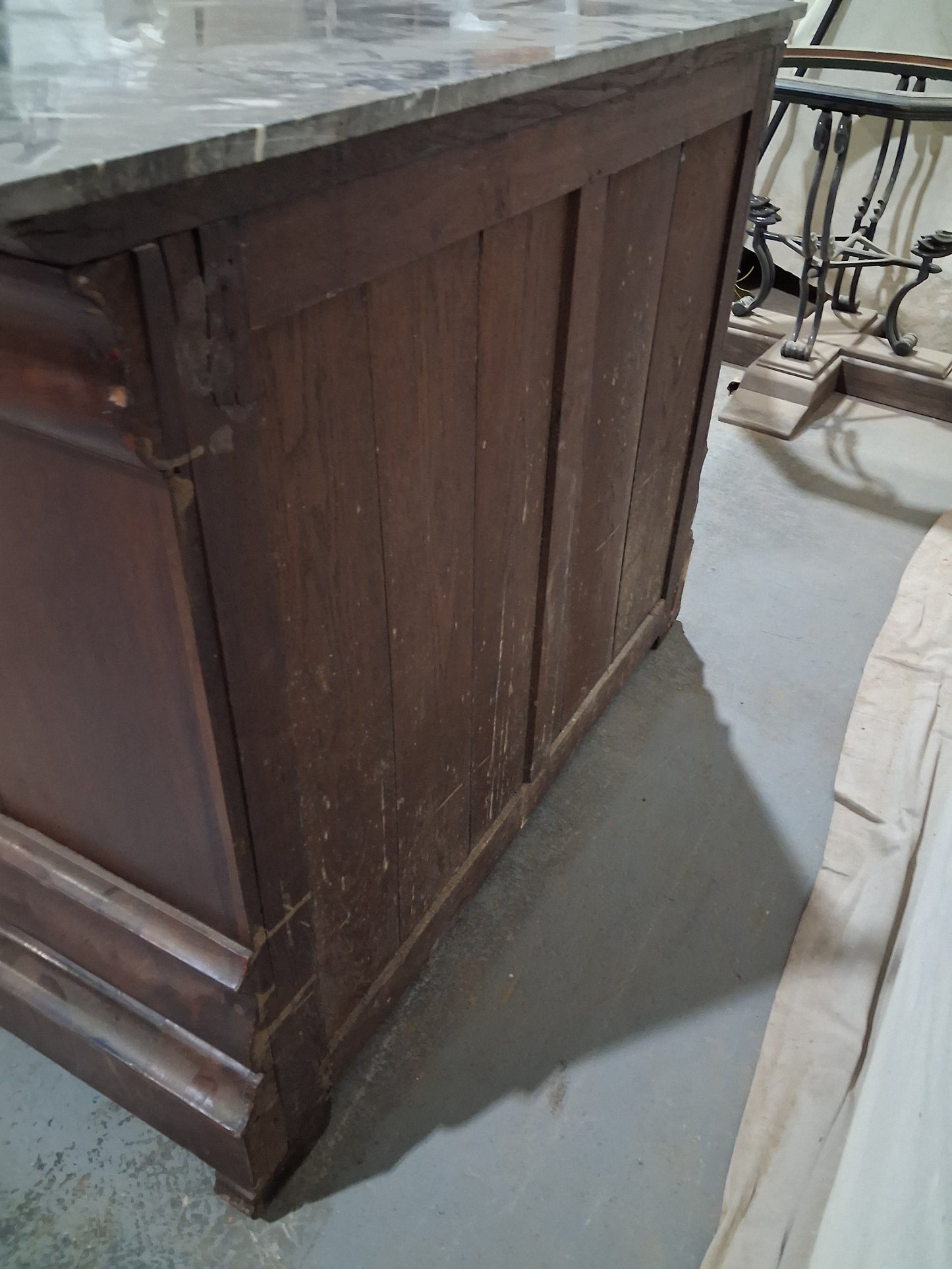 19th Century French Restoration Walnut Commode with Marble Top