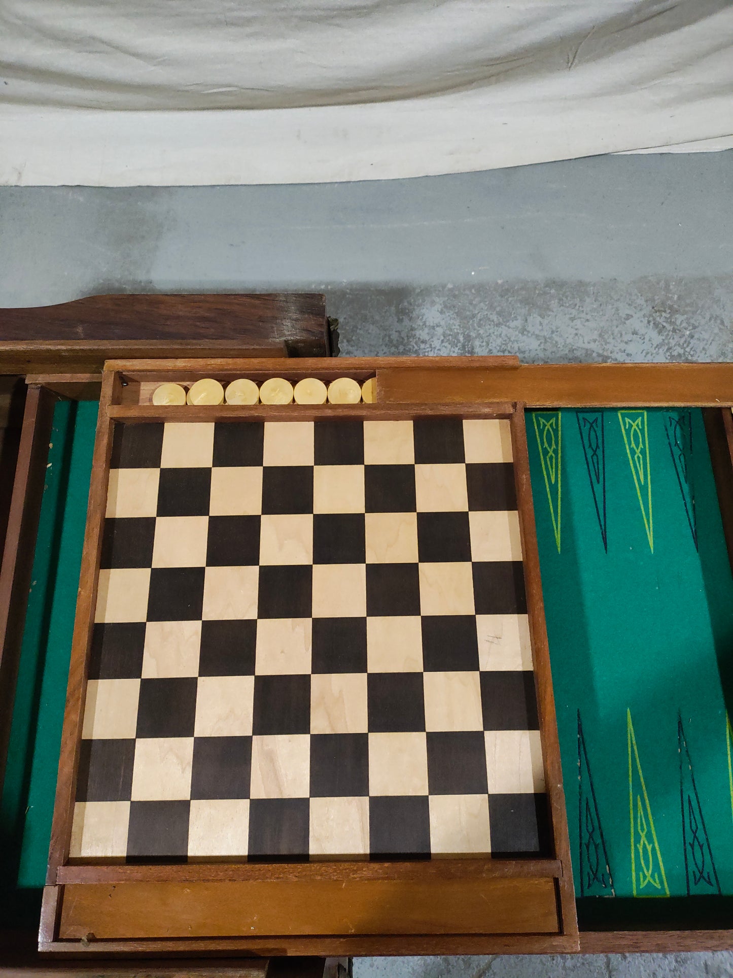 French Louis XV Style Marquetry Convertible Game Table with Chess & Backgammon