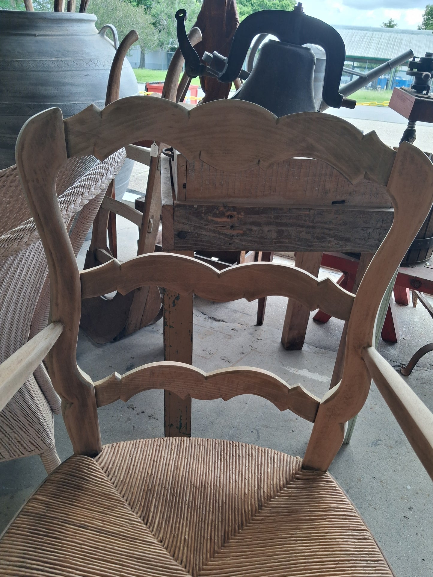 Pair of ladder back armchairs