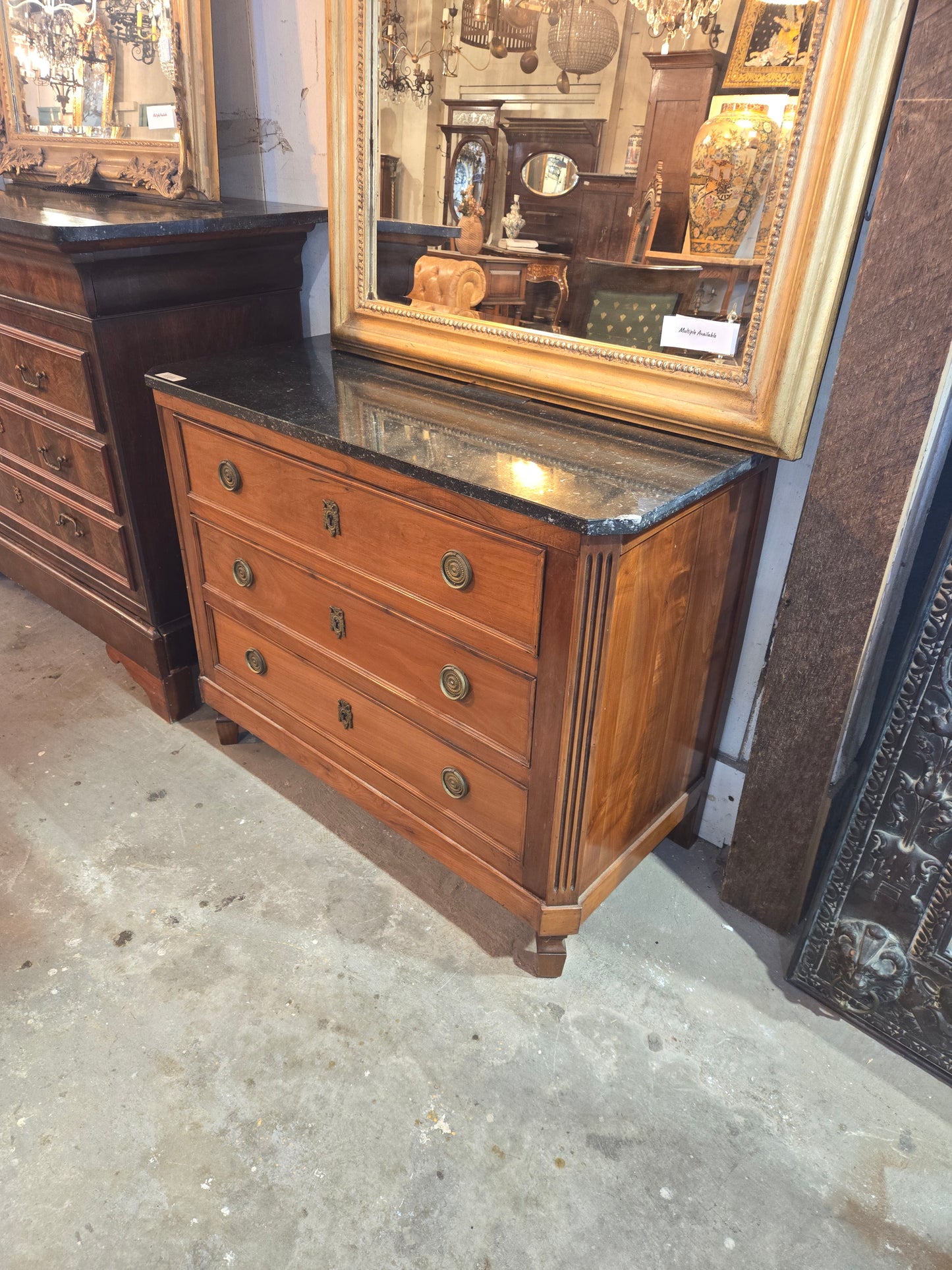 Mid 1800s LXVI Commode with Marble