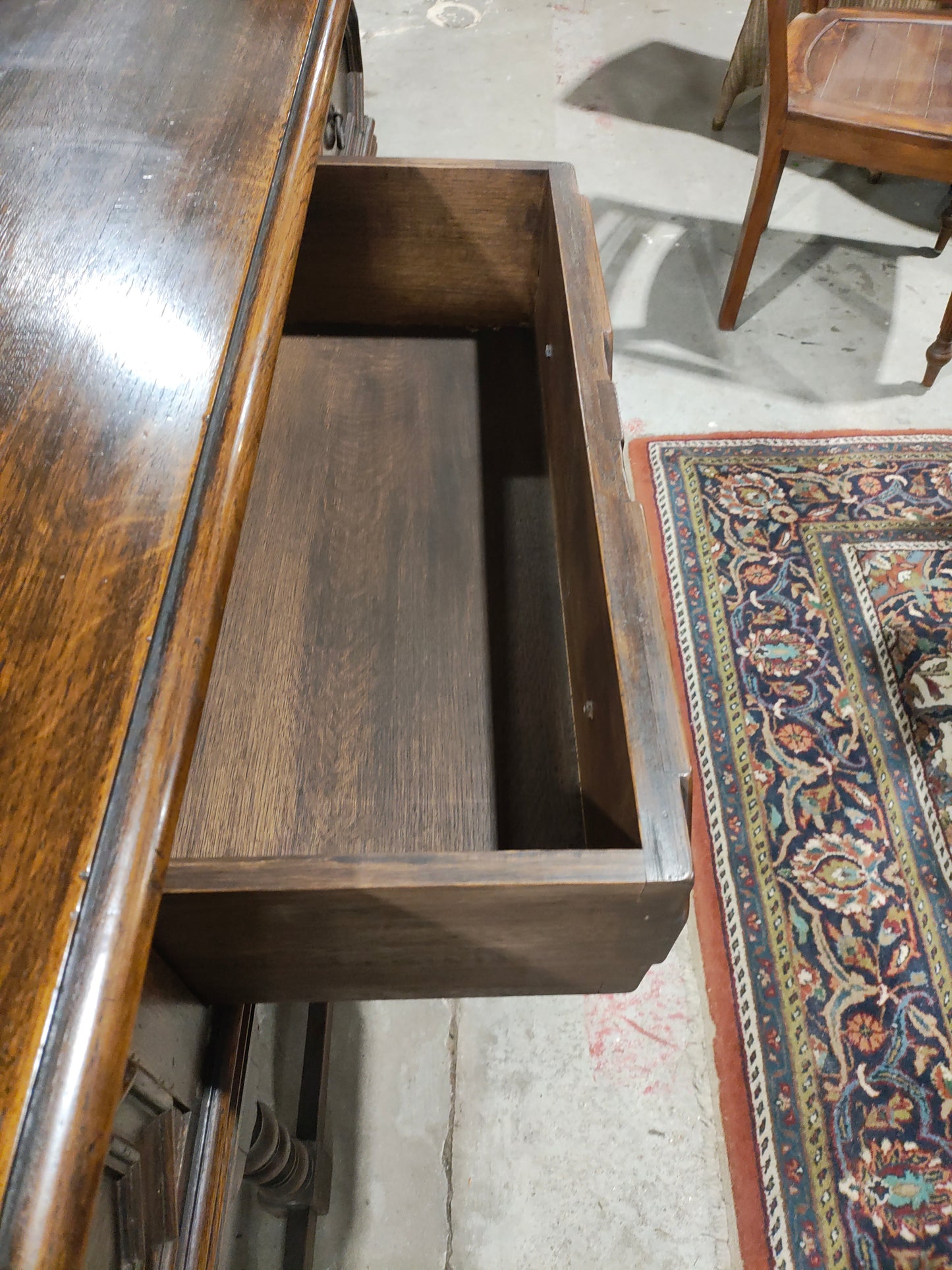Early 20th Century Jacobean Revival Oak Server Console