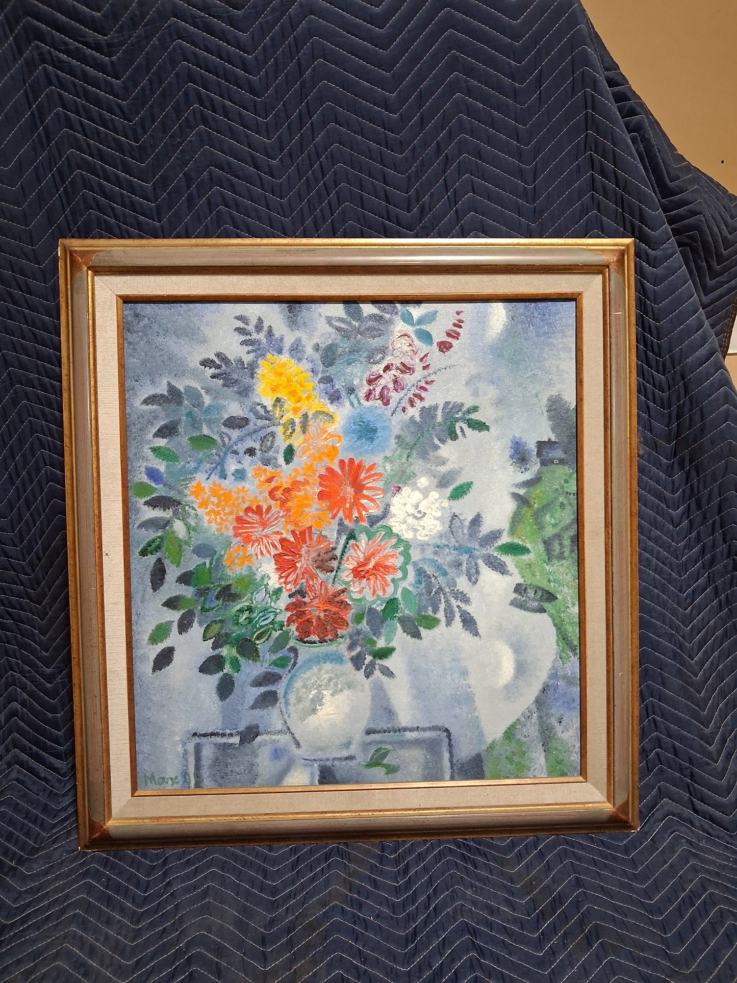 Signed French Floral Still Life Oil Painting by Max, Mid-20th Century