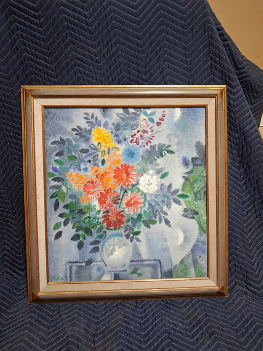 Signed French Floral Still Life Oil Painting by Max, Mid-20th Century
