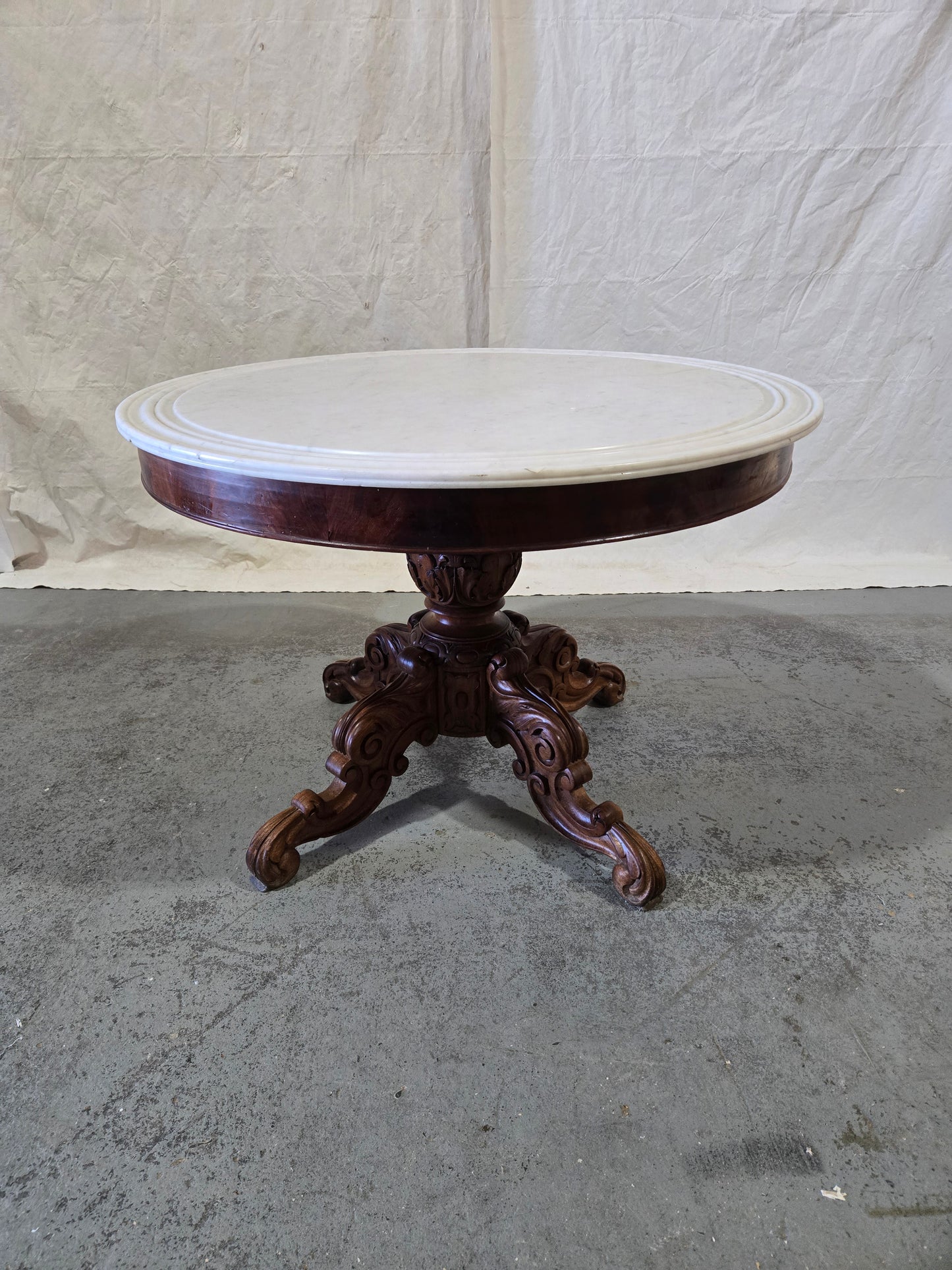 Late 1800s Louis XV Marble Top Table