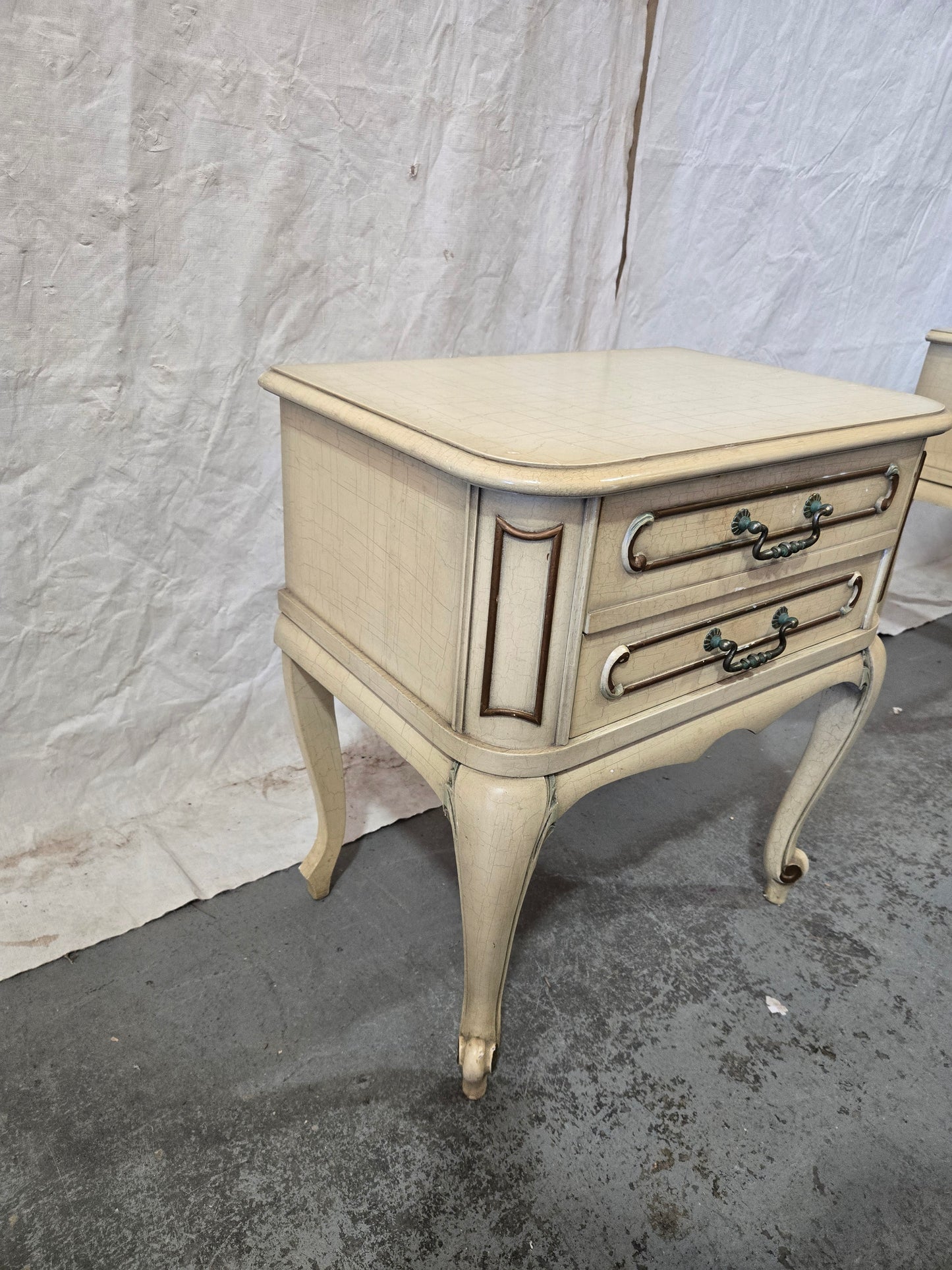 Mid Century Louis XV Nightstand Pair