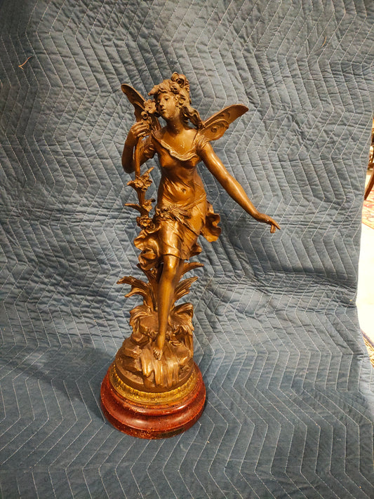 French Belle Époque Patinated Spelter Allegorical Sculpture