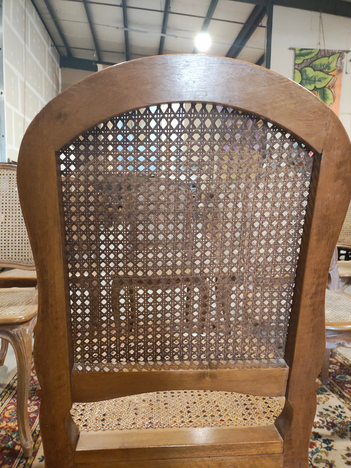 Vintage Set of 8 French Louis XV Cane Dining Chairs