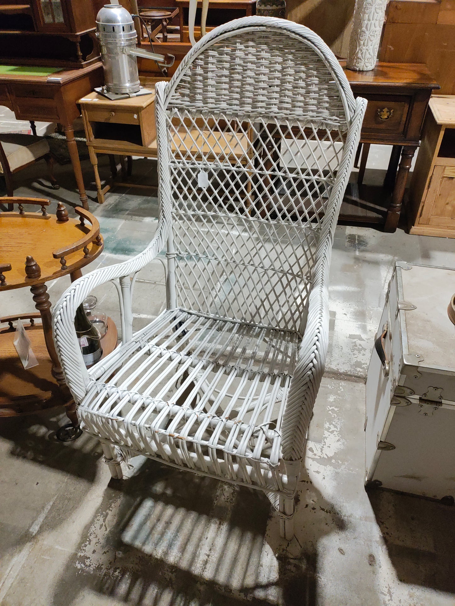 White bamboo chair