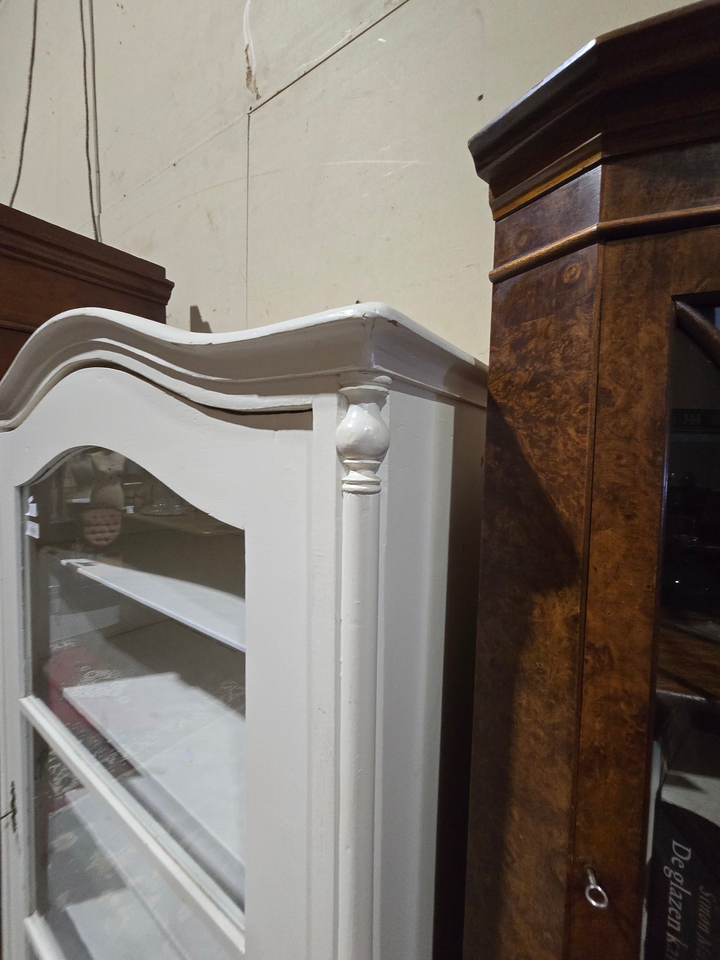 German Painted Display Cabinet