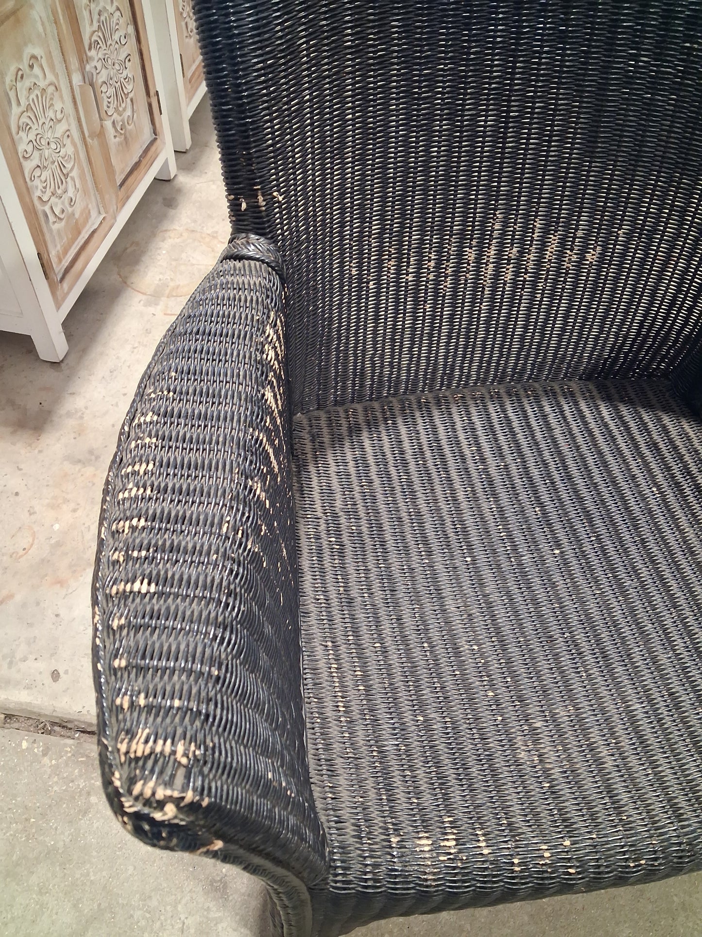 Black Lloyd loom armchair