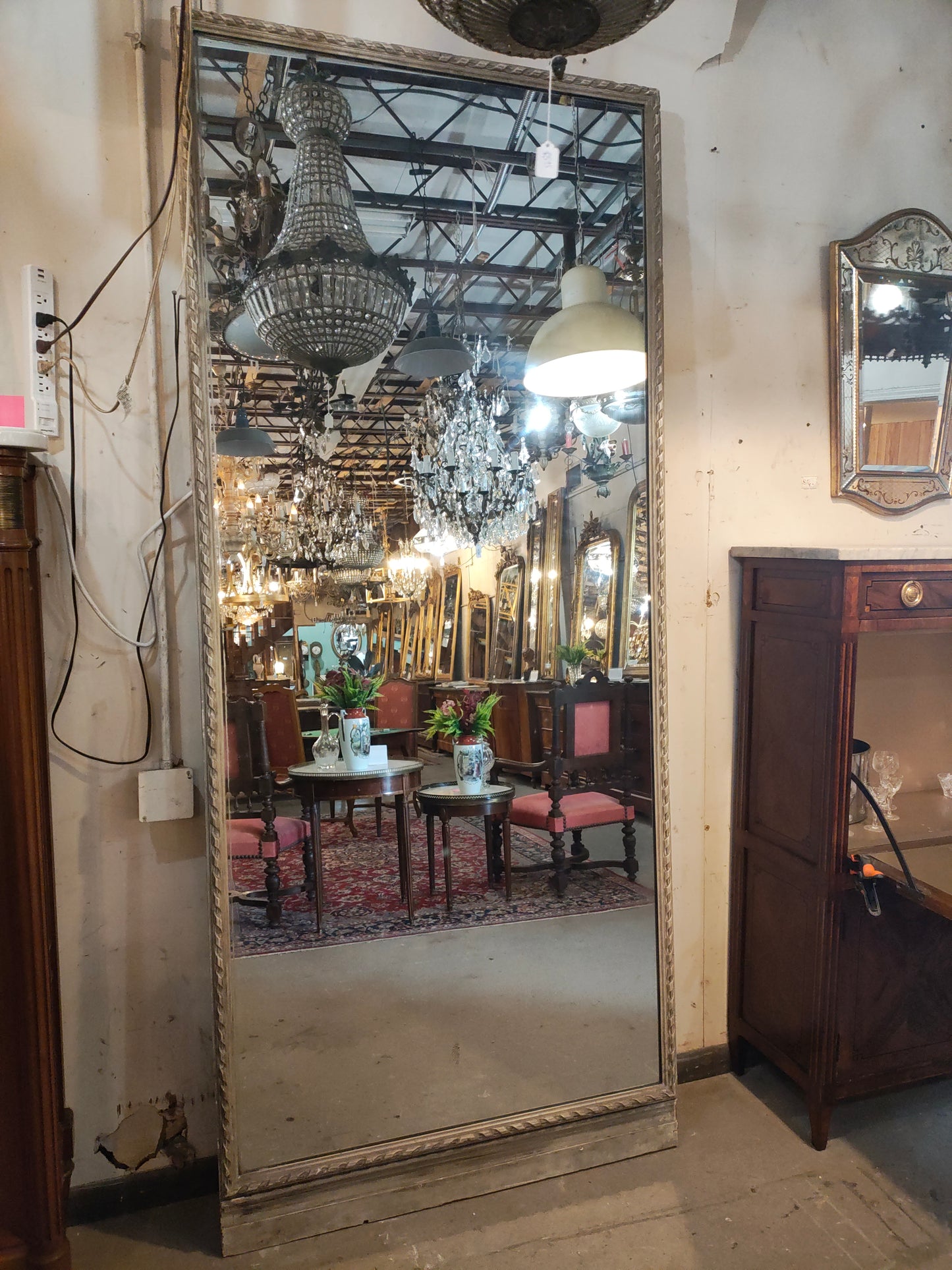 19th Century French Architectural Door Mirror from Provence