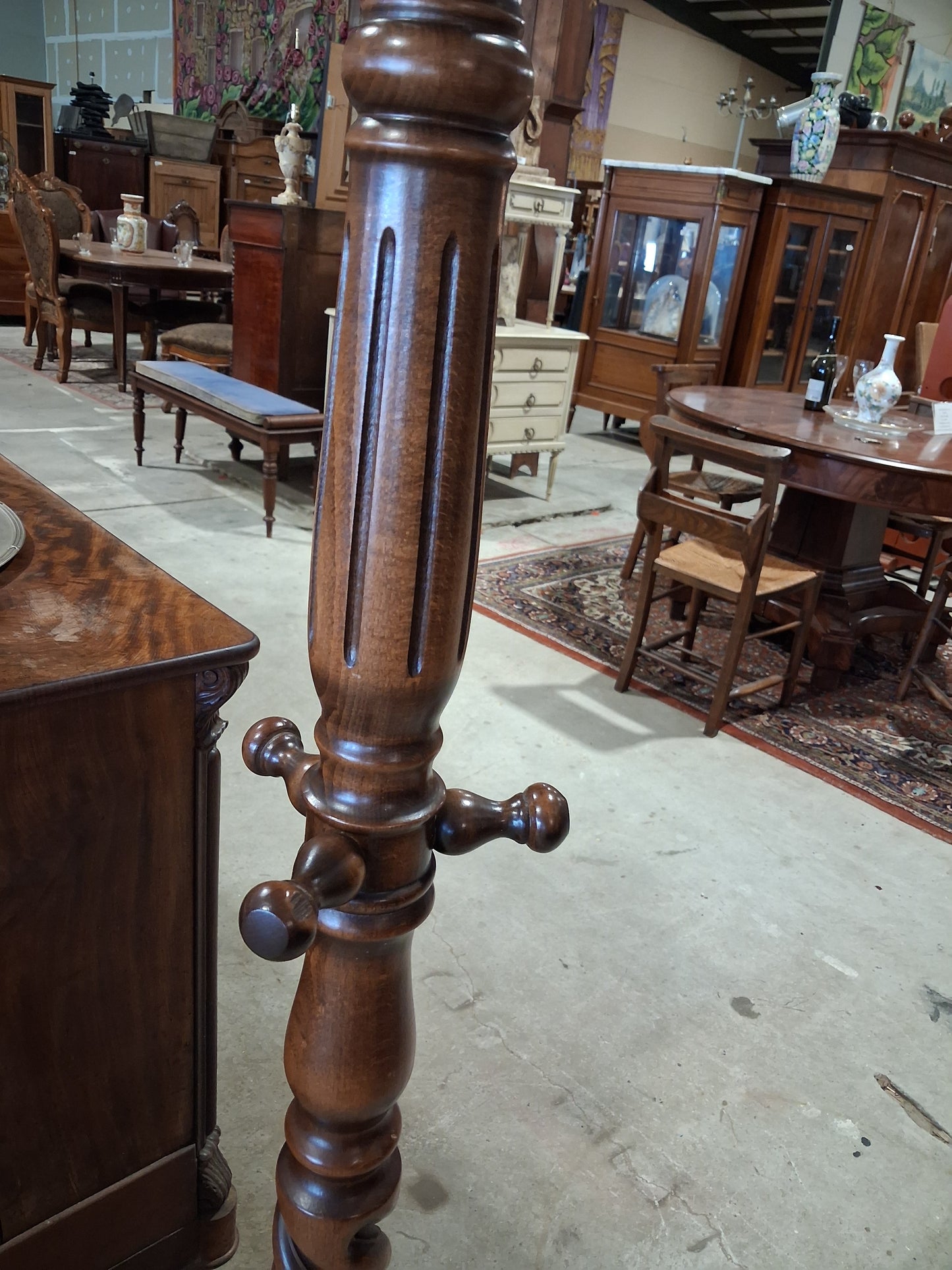 Barley Twist Walnut Hall Tree / Coat Rack