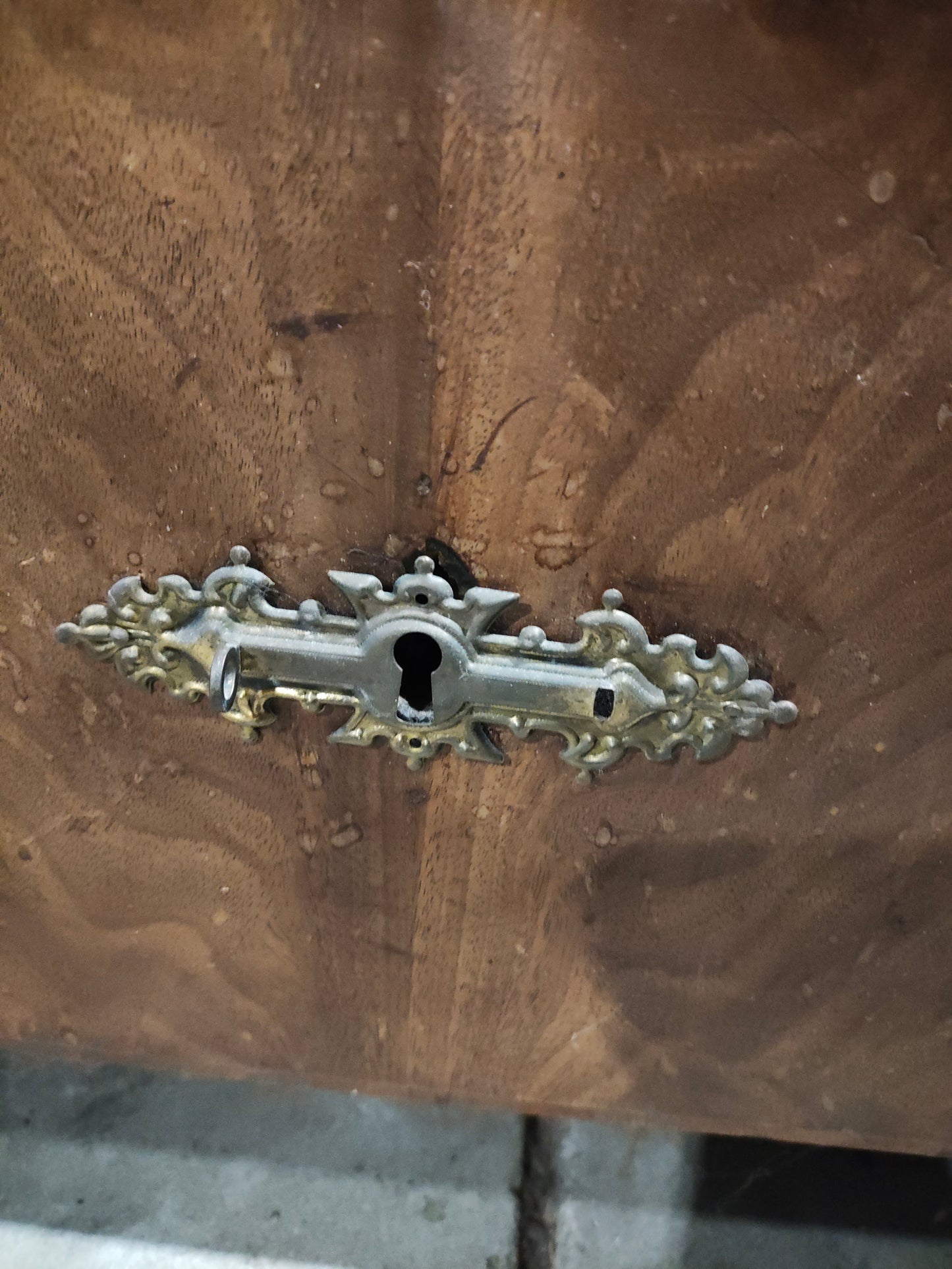 1880s German Mahogany on Pine Armoire