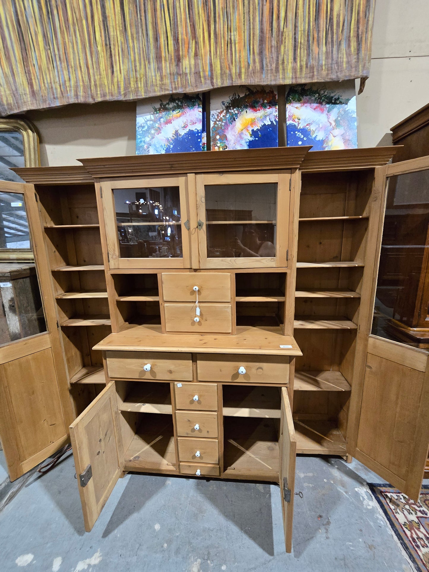1880's German Pine Hutch