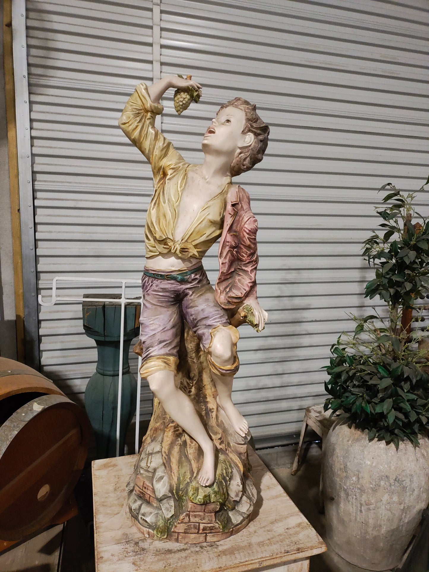 Man eating grapes