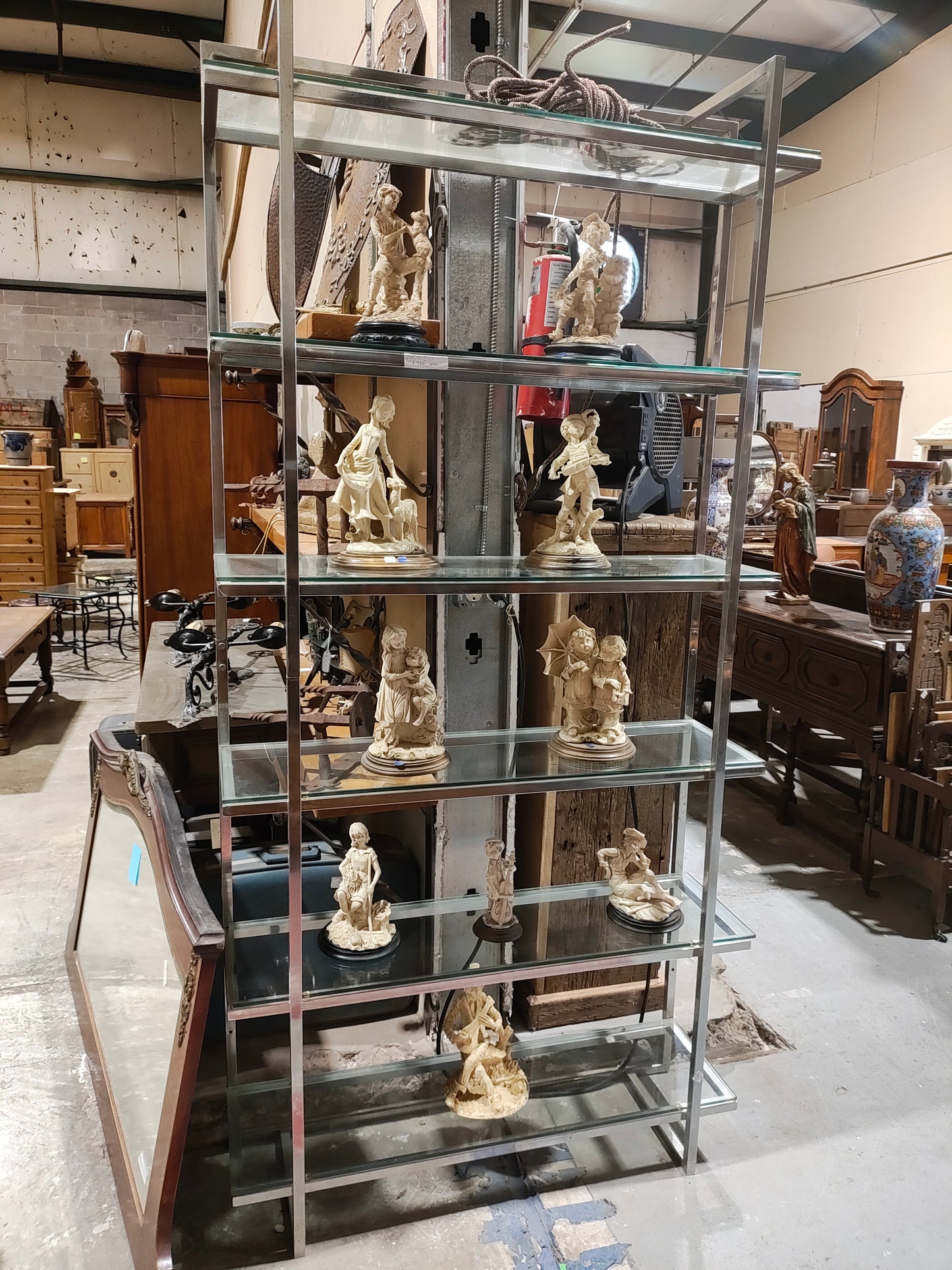 Late 1900s Hollywood regency glass shelf