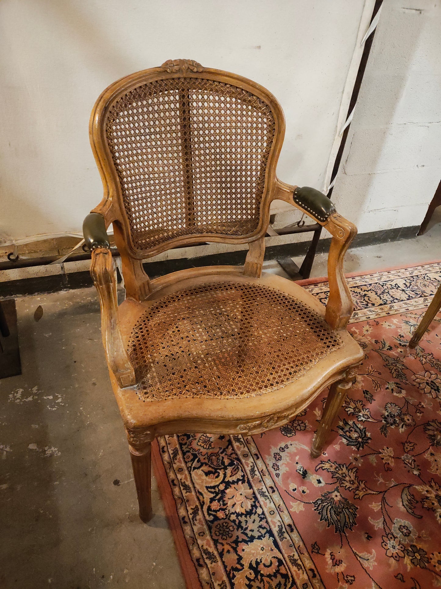 Pair of 19th Century French Louis XVI Style Caned Bergère Armchairs