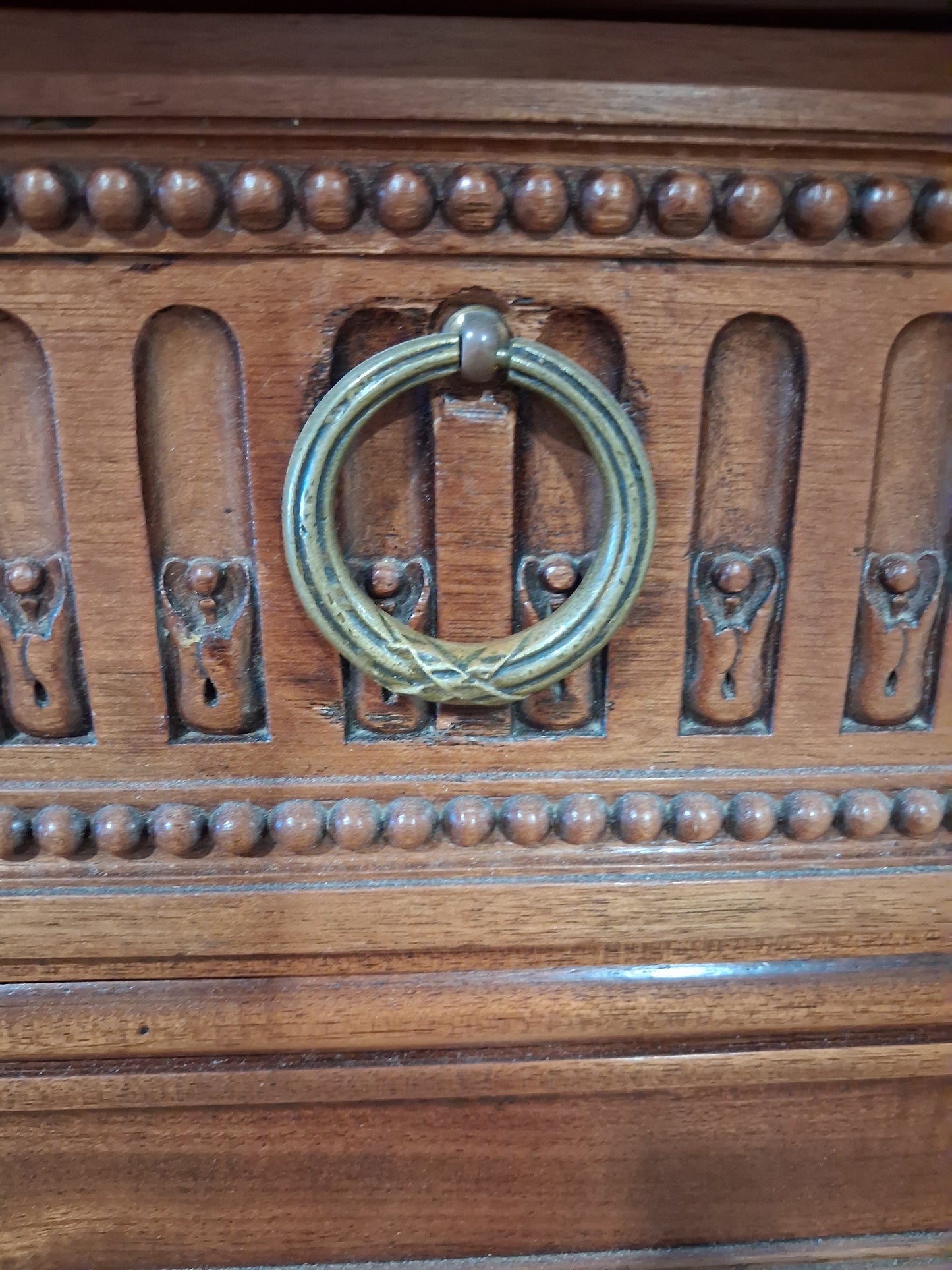 Antique French Louis XVI Revival Mahogany Marble Top Dining Room Suite, Circa 1890