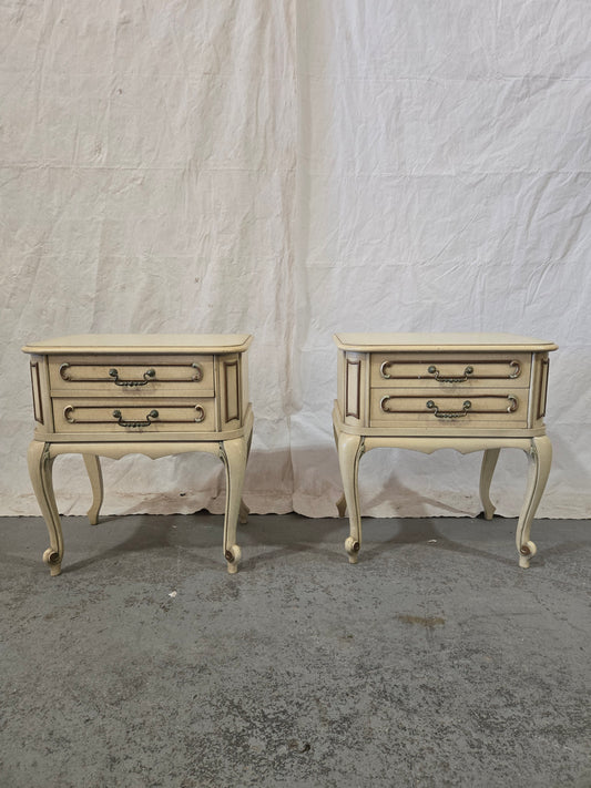 Mid Century Louis XV Nightstand Pair