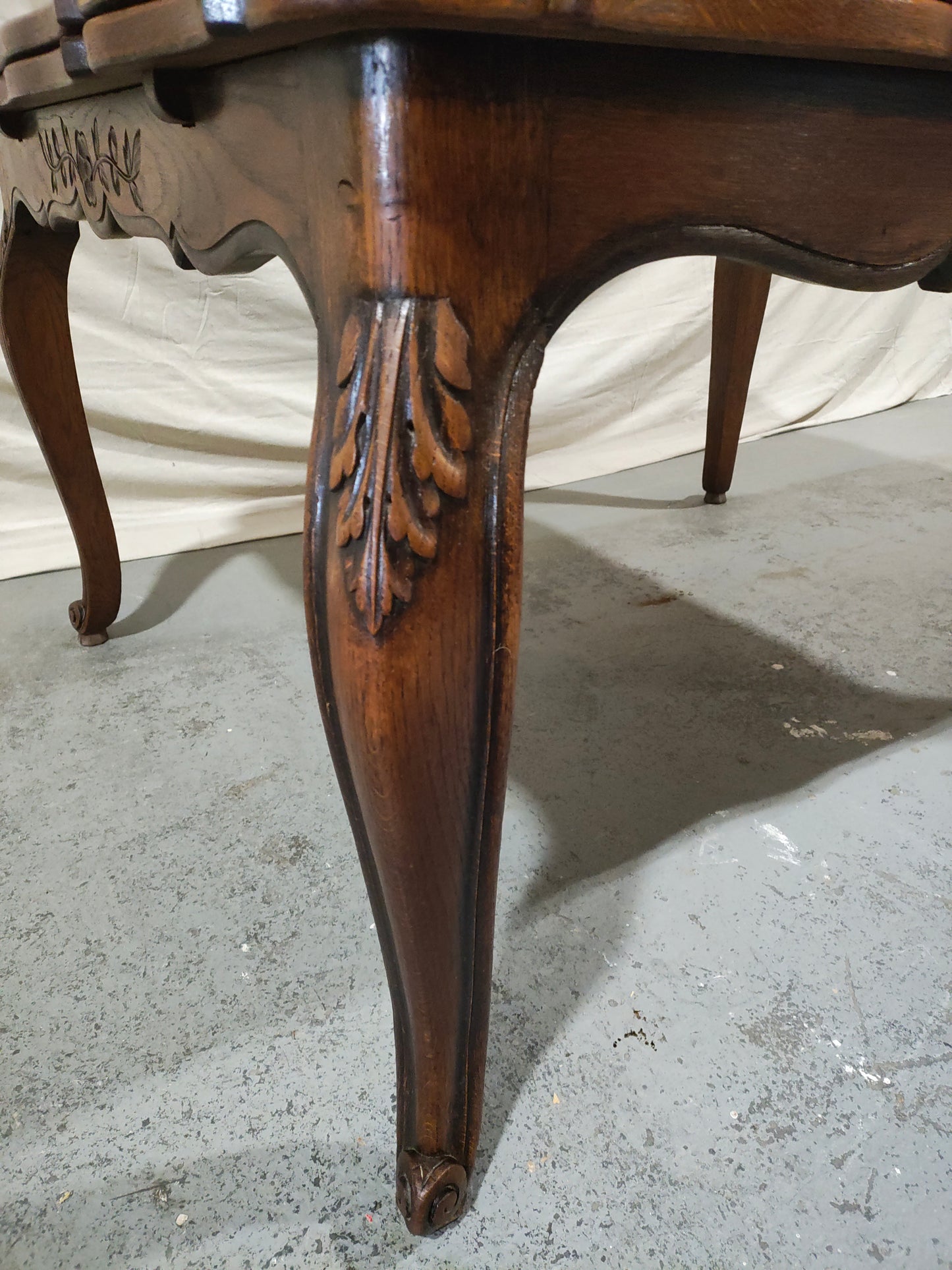 French Provincial Louis XV–Style Oak Drop-Leaf Dining Table