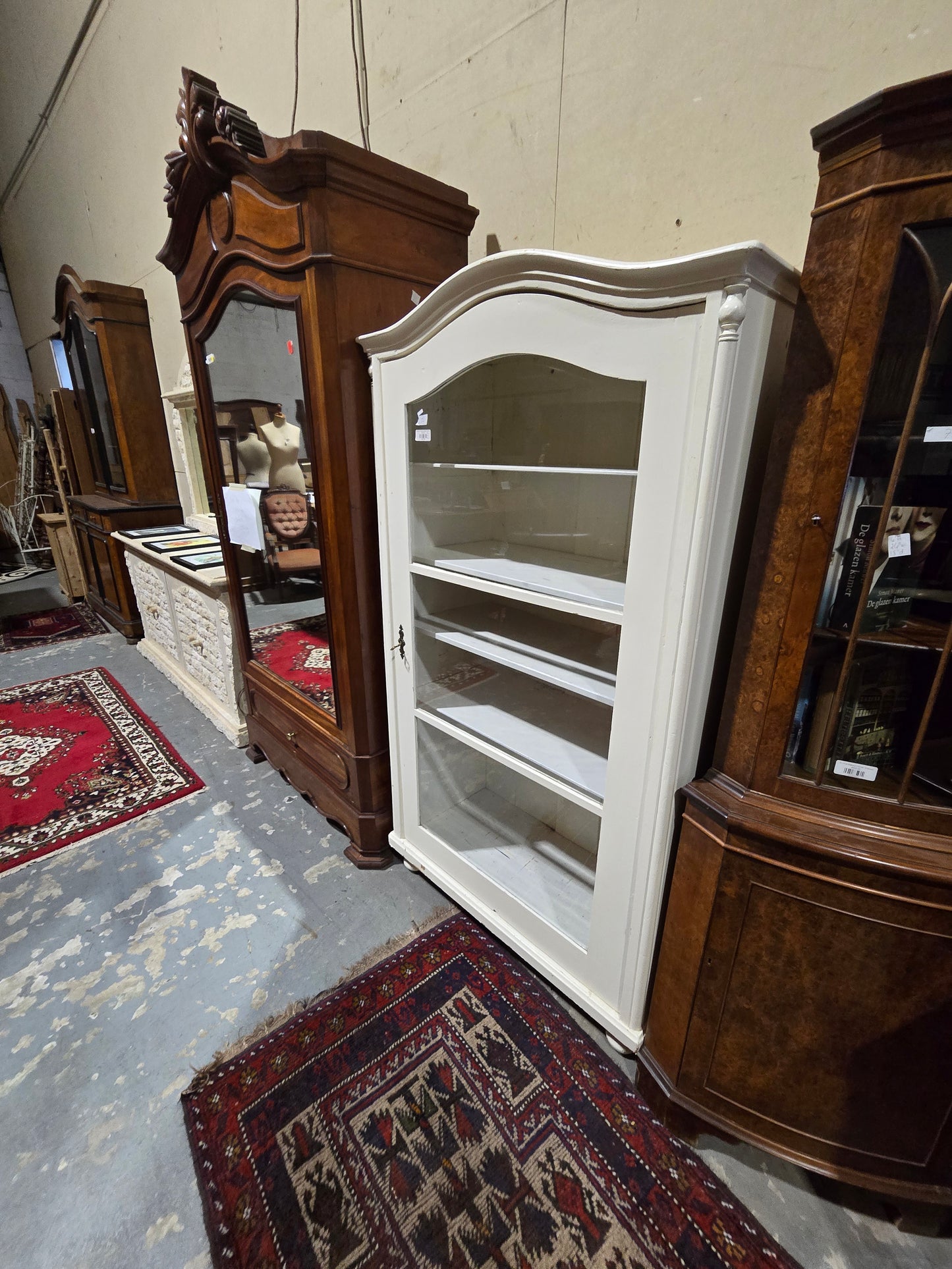 German Painted Display Cabinet