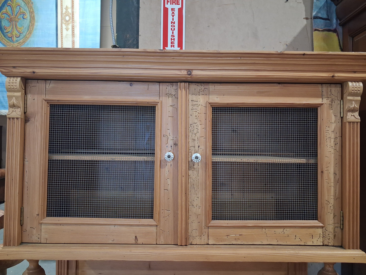 Late 1800s Rustic Pine kitchen hutch
