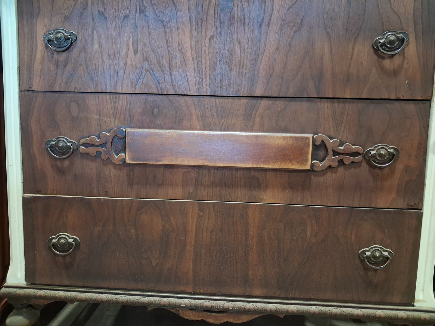 Antique American Walnut Dresser with Removable Hutch Top