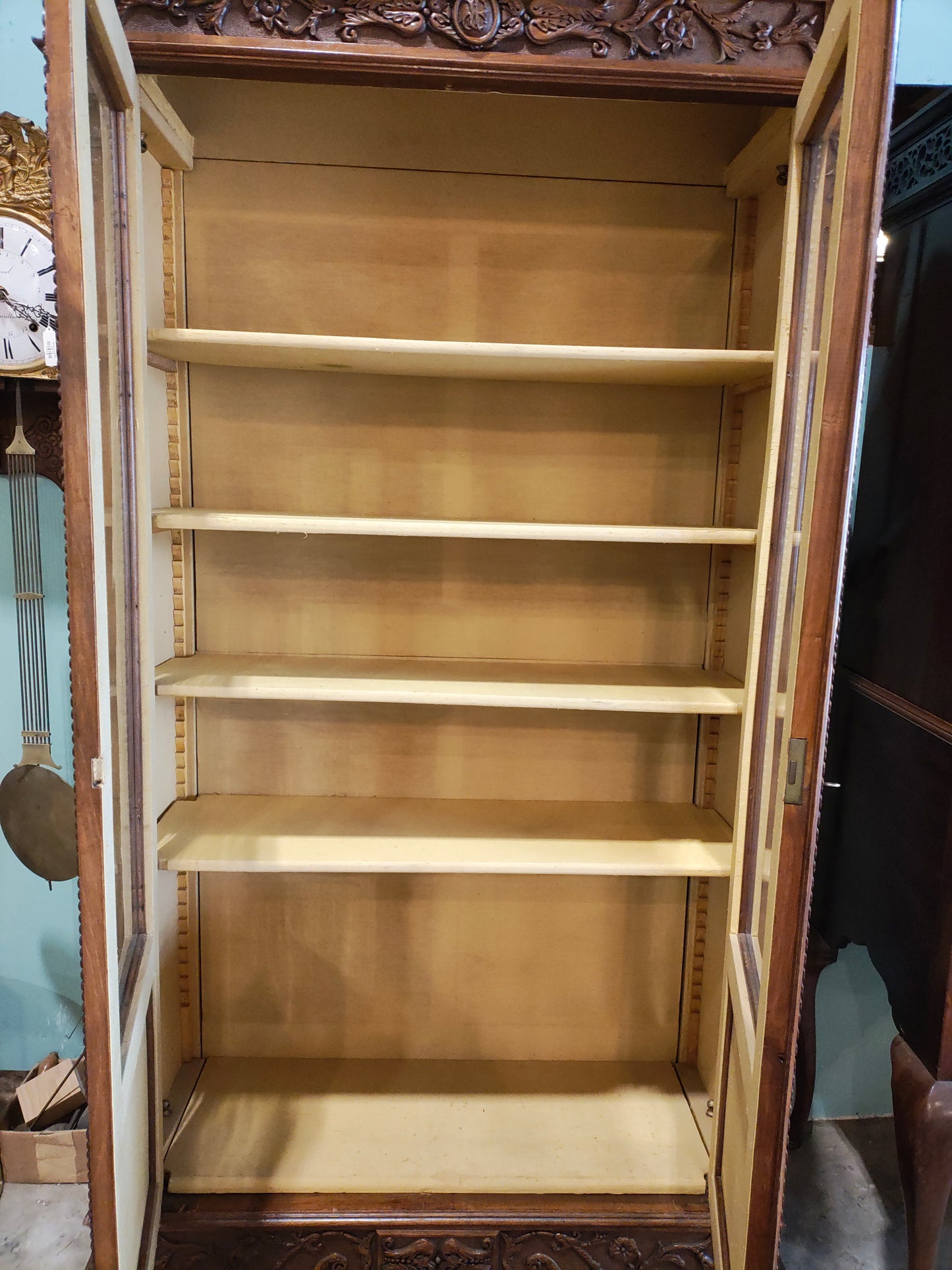 French Renaissance Revival Carved Display Cabinet