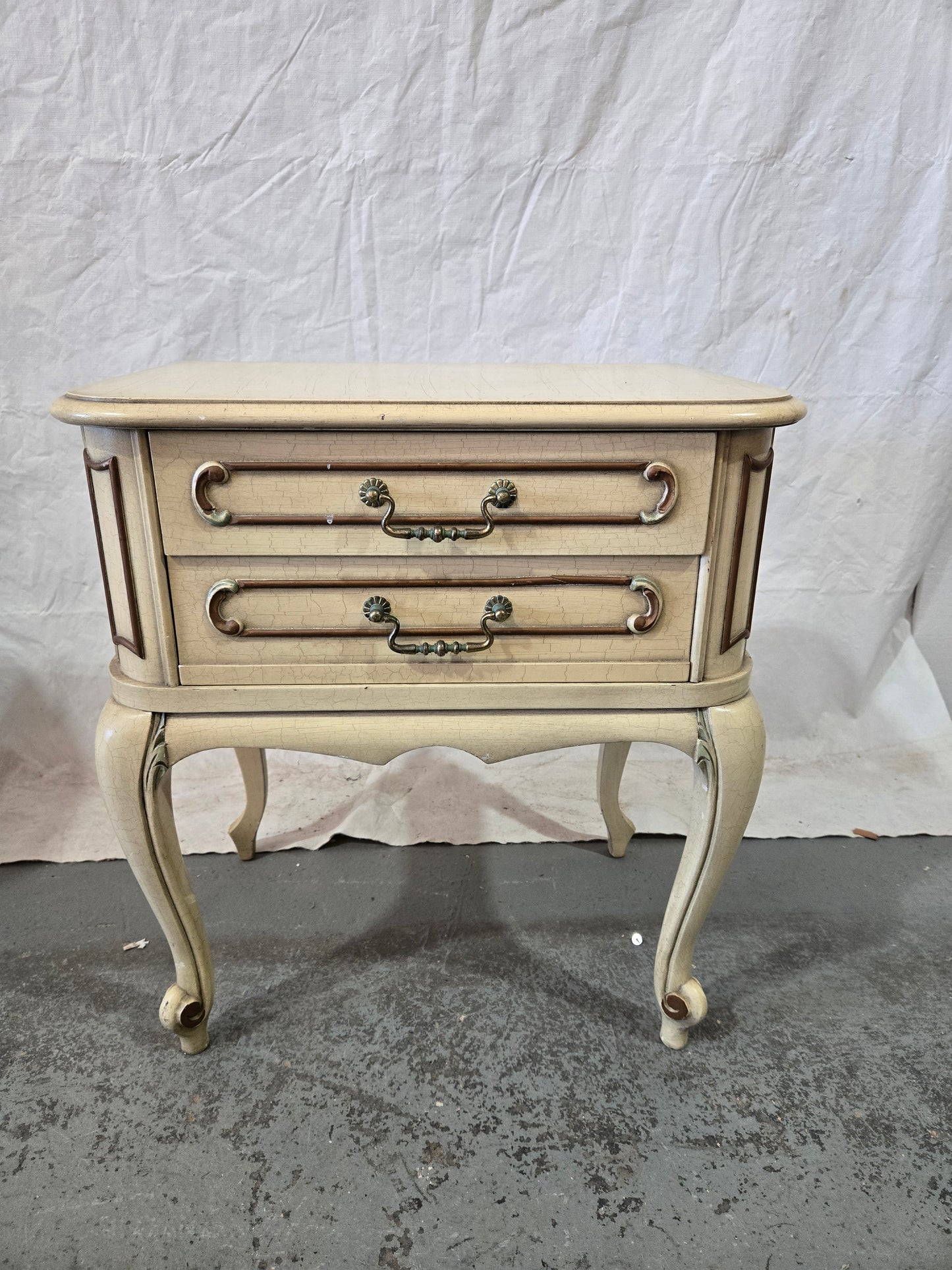 Mid Century Louis XV Nightstand Pair