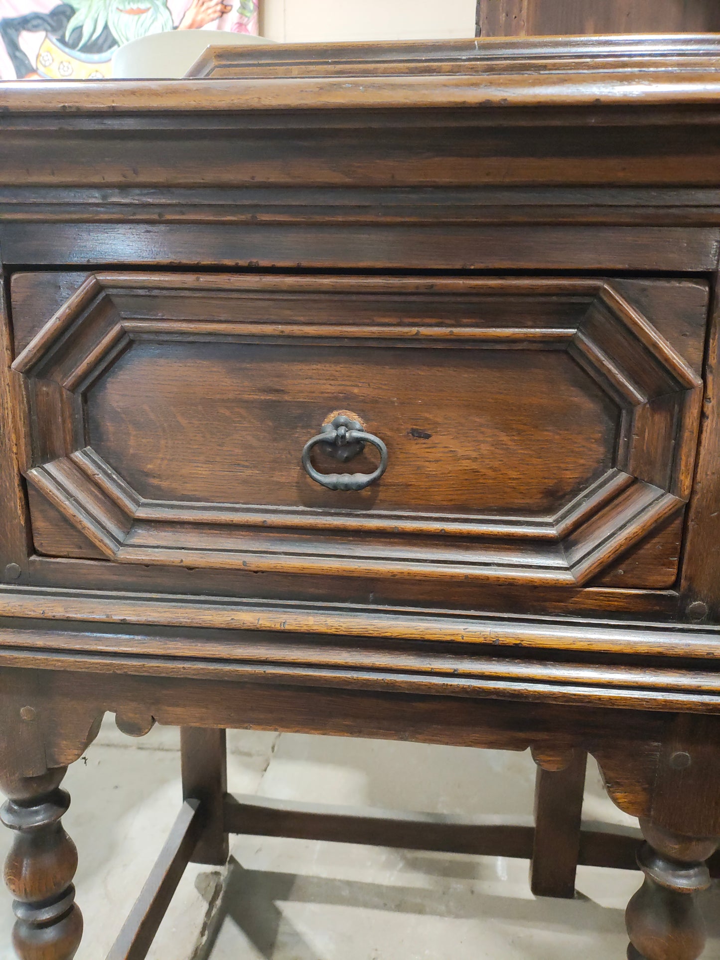 Early 20th Century Jacobean Revival Oak Server Console