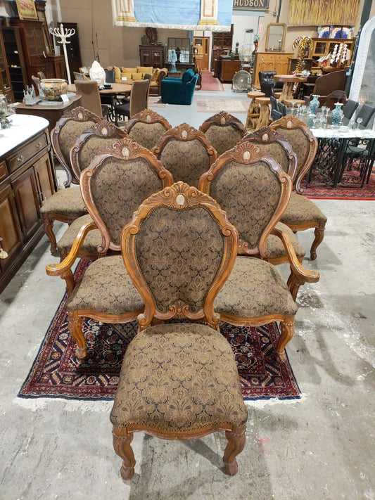 Mid 1900s set of 10 LXV revival chairs