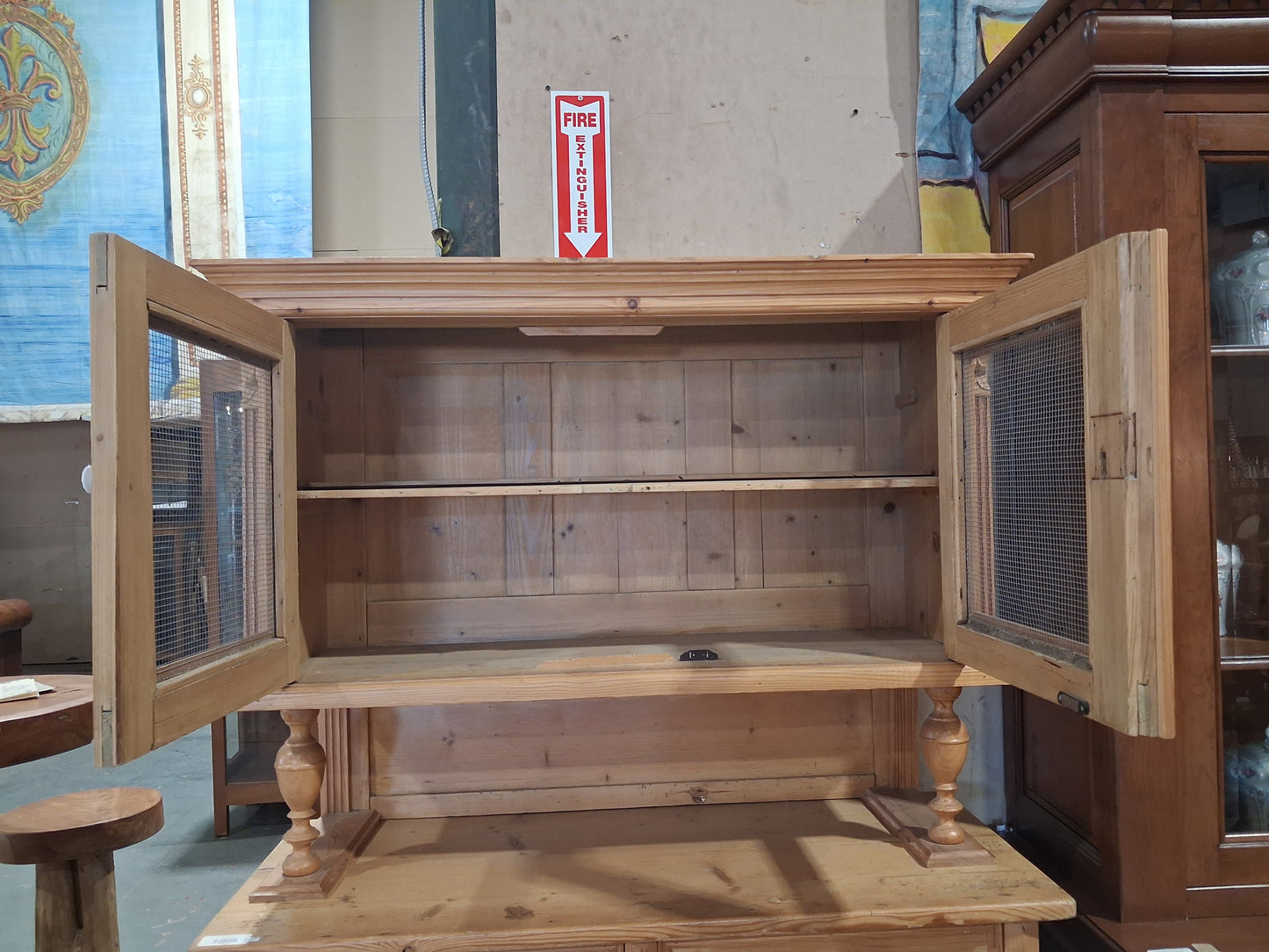 Late 1800s Rustic Pine kitchen hutch