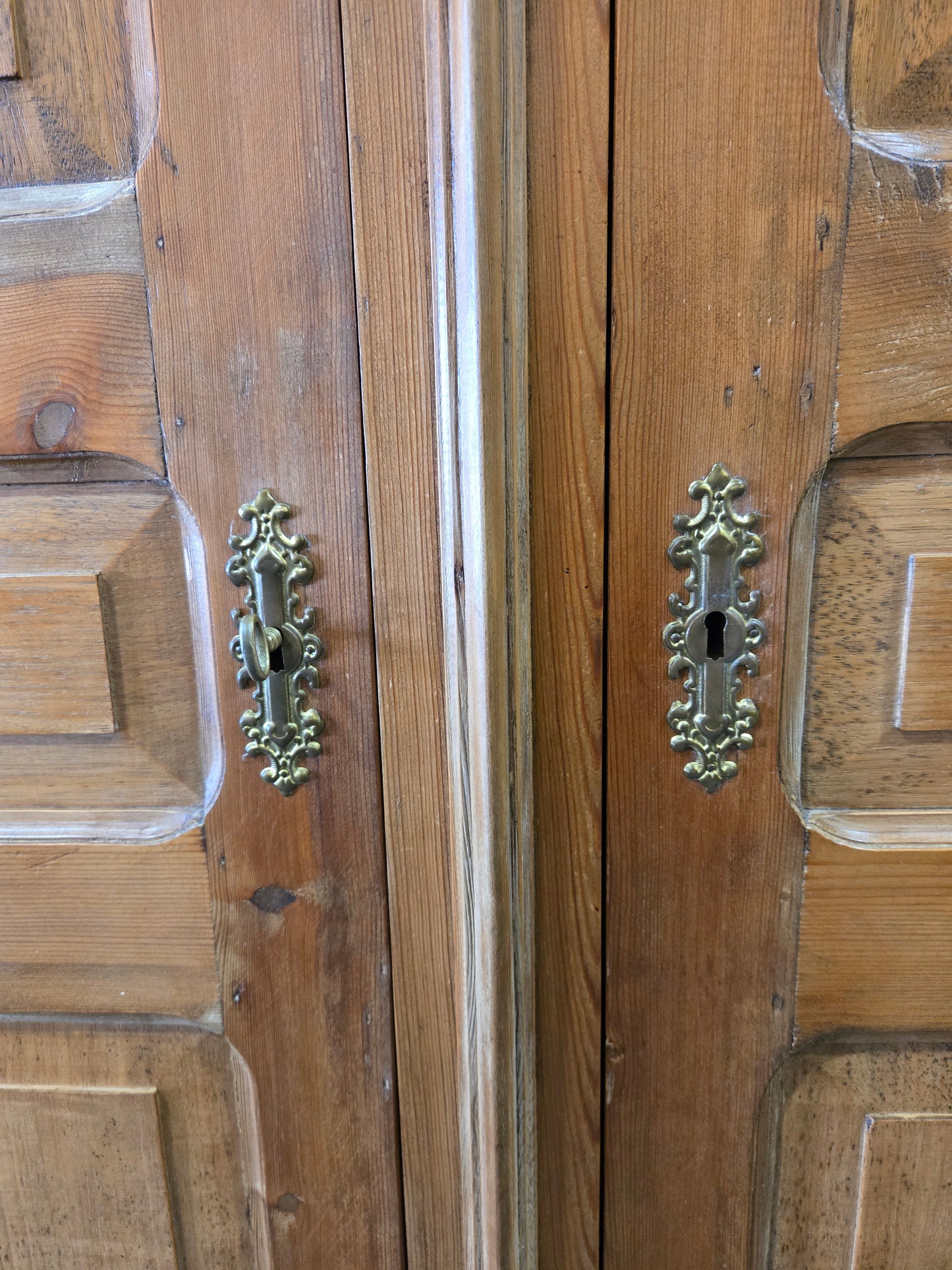 Late 1800s French Revival Pine Armoire